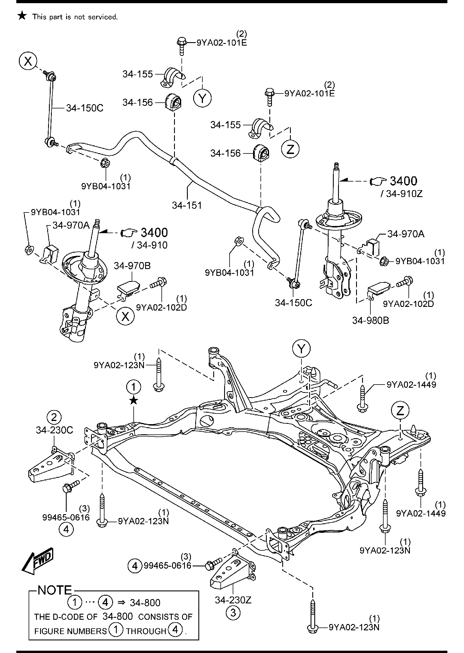 Diagram CROSSMEMBER & STABILIZER for your 2017 Mazda CX-5  Grand Select 