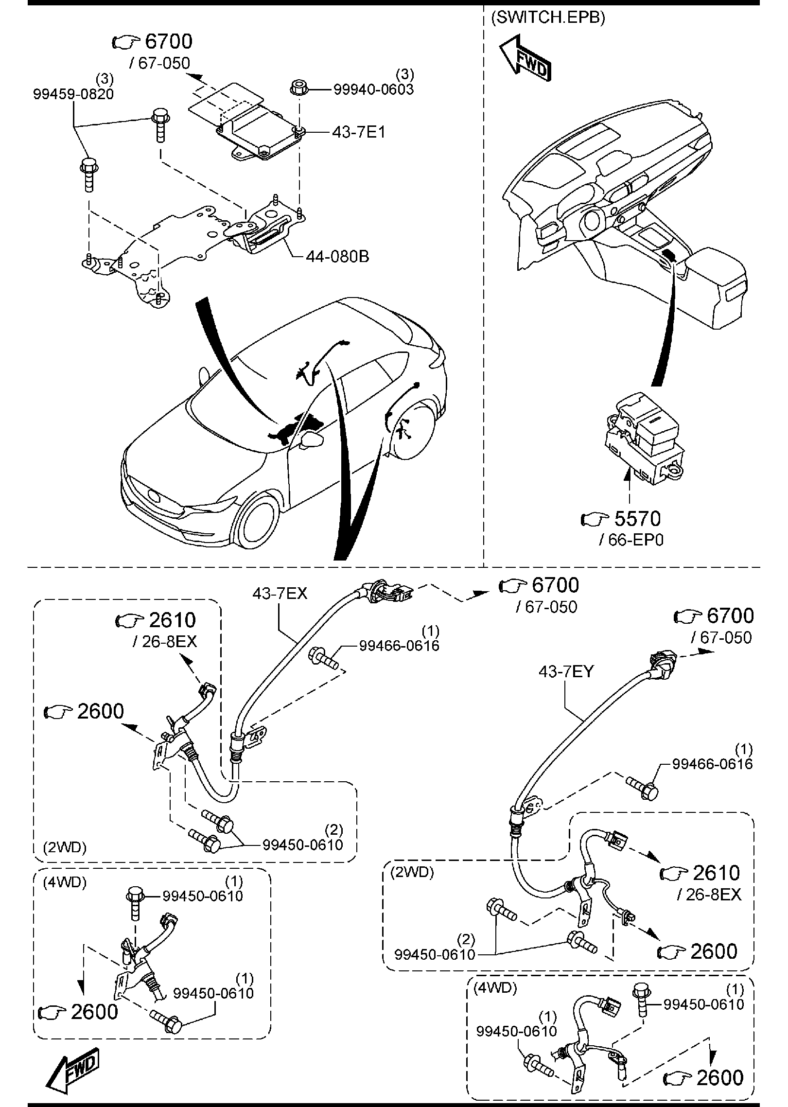 Diagram PARKING BRAKE SYSTEM for your 2017 Mazda CX-5 2.5L AT 4WD Grand Select 