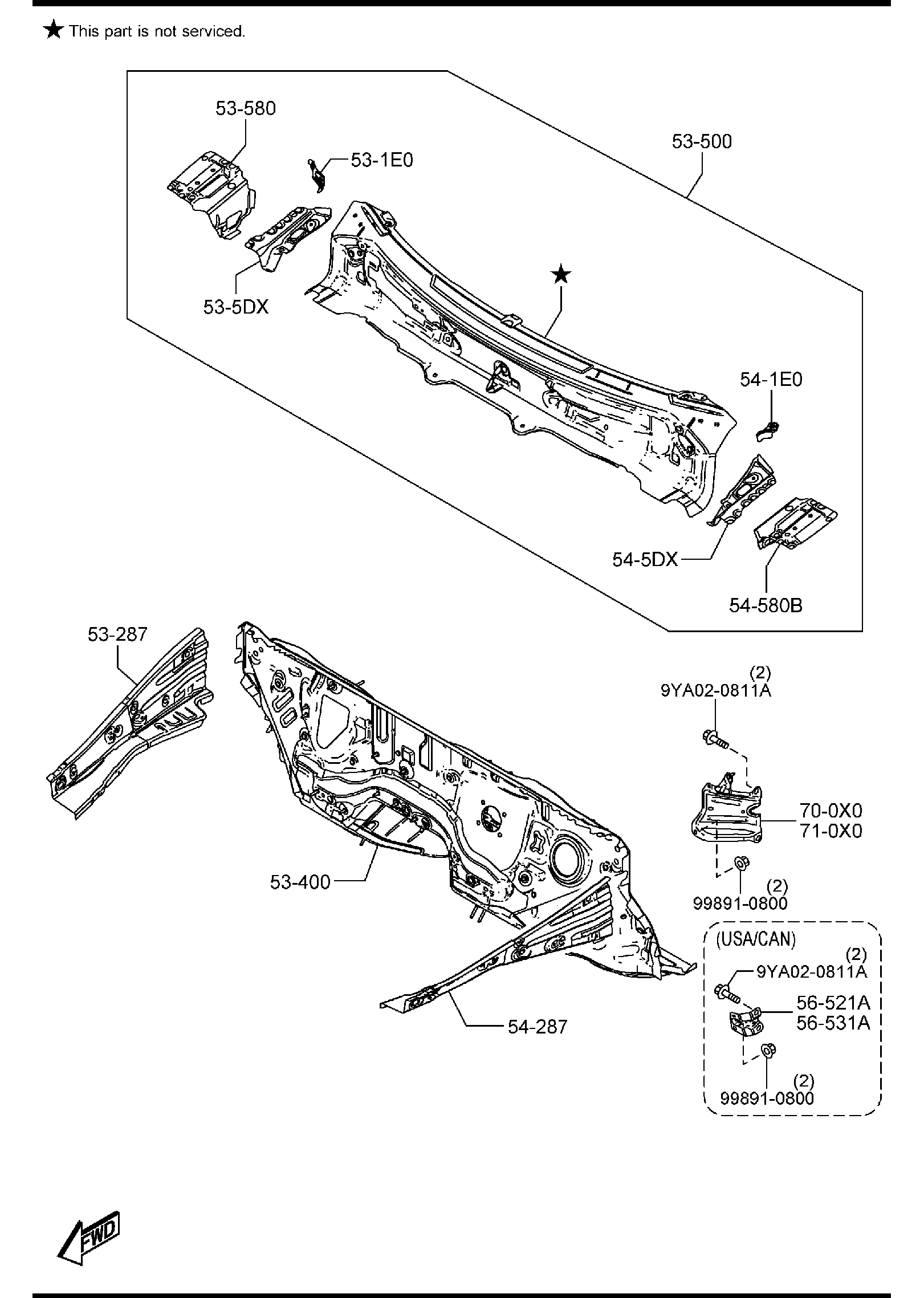 Diagram DASH & COWL PANELS for your 2010 Mazda MX-5 Miata 2.0L MT Touring 