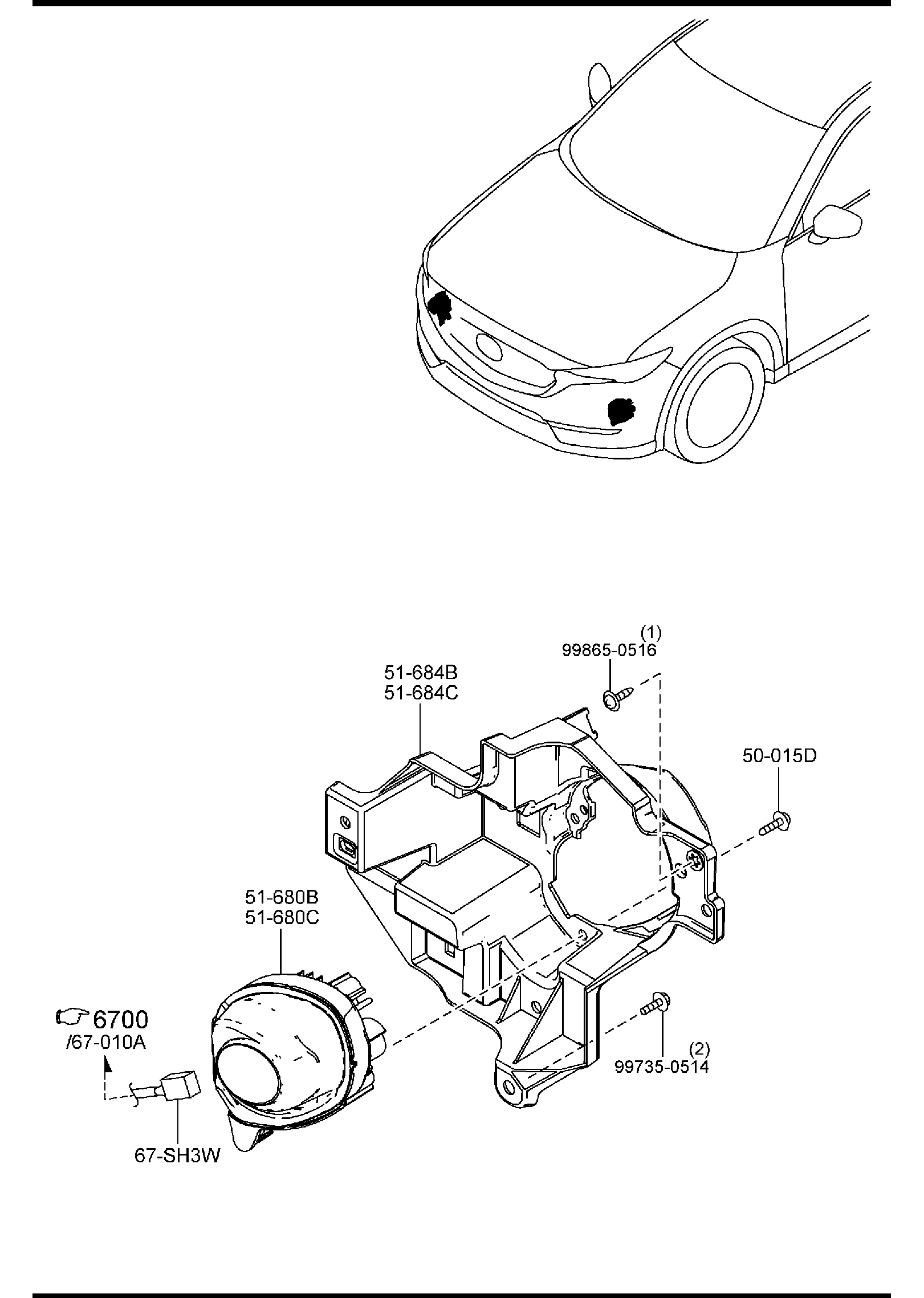 Diagram FRONT COMBINATION LAMPS for your 2003 Mazda Protege 2.0L MT SEDAN DX 