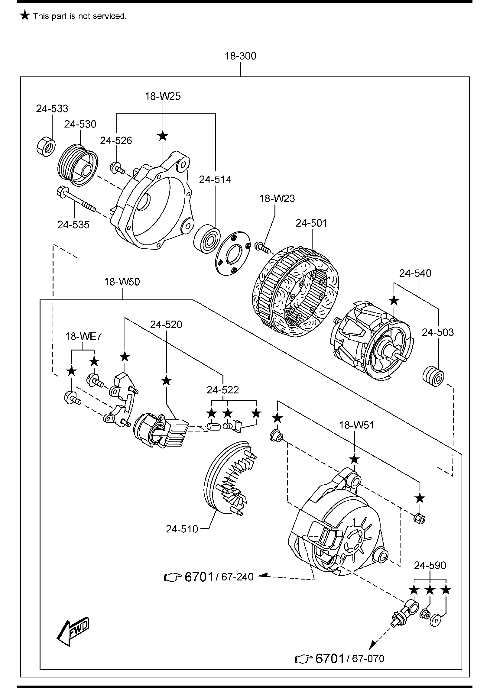 Diagram ALTERNATOR (GASOLINE) for your Mazda