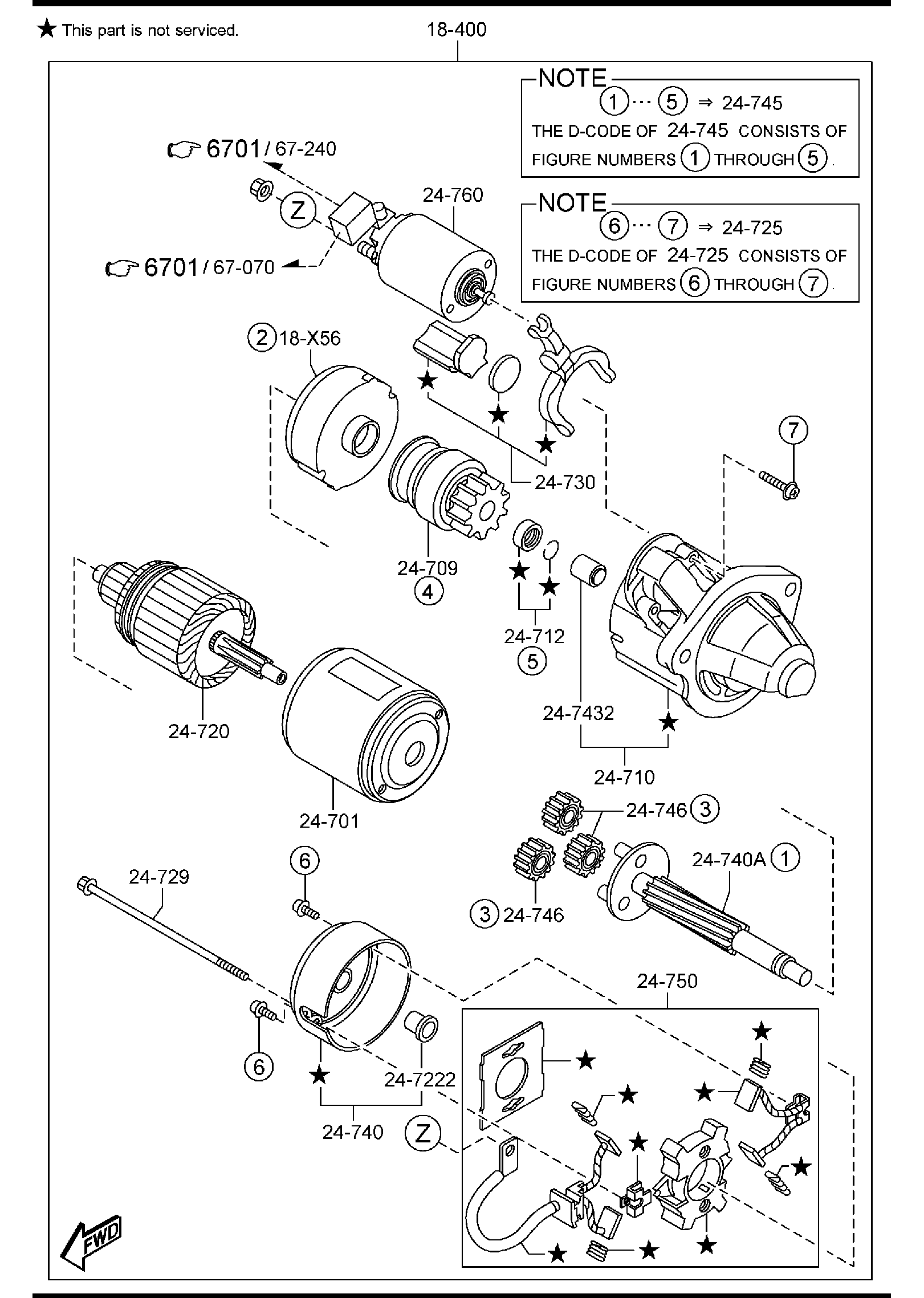 Diagram STARTER (GASOLINE) for your Mazda