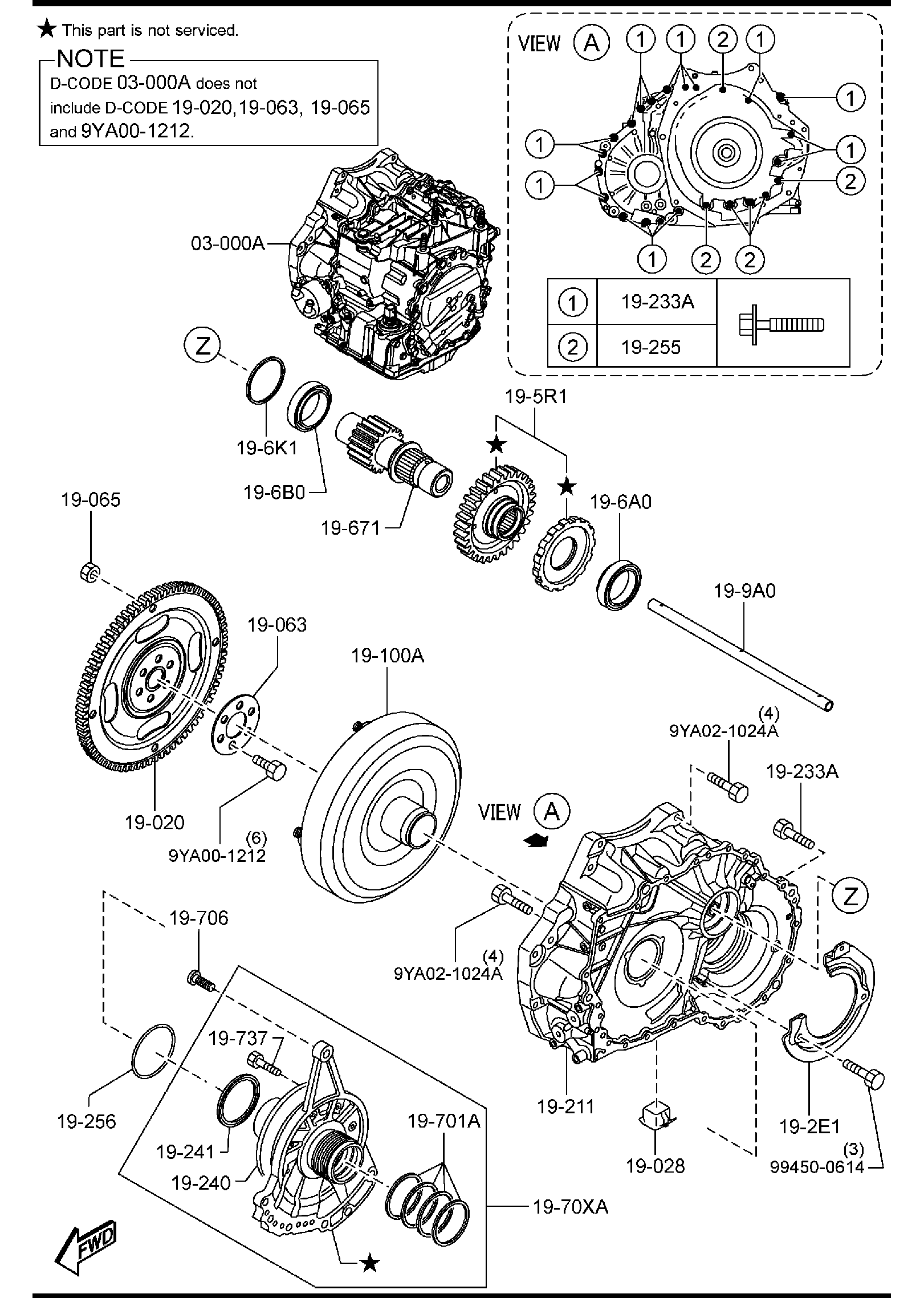 Diagram AUTOMATIC TRANSMISSION TORQUE CONVERTER, OIL PUMP & PIPINGS (GASOLINE) for your Mazda