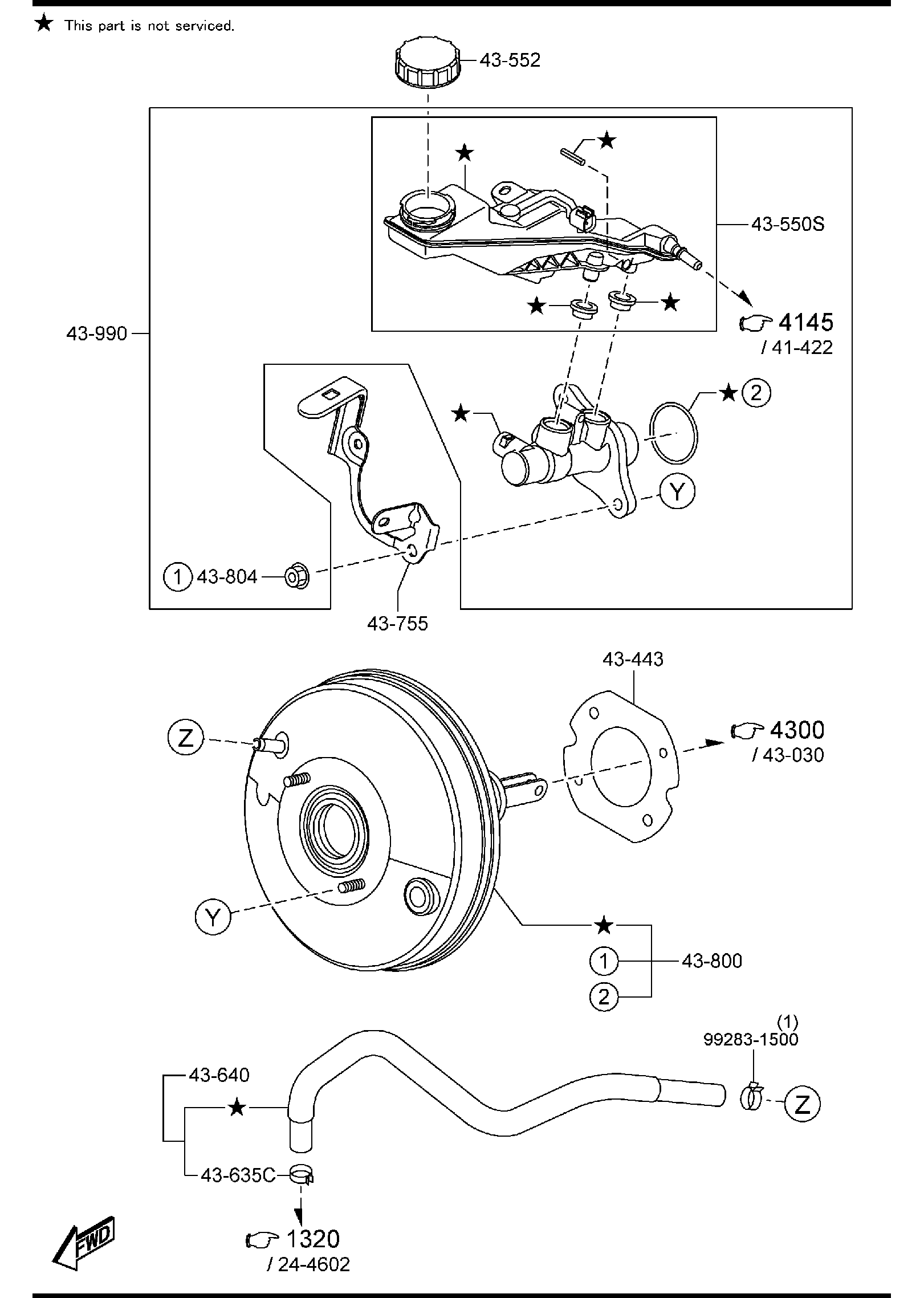 Diagram BRAKE MASTER CYLINDER & POWER BRAKE for your 2016 Mazda Mazda3  HATCHBACK I (VIN Begins: 3MZ) 