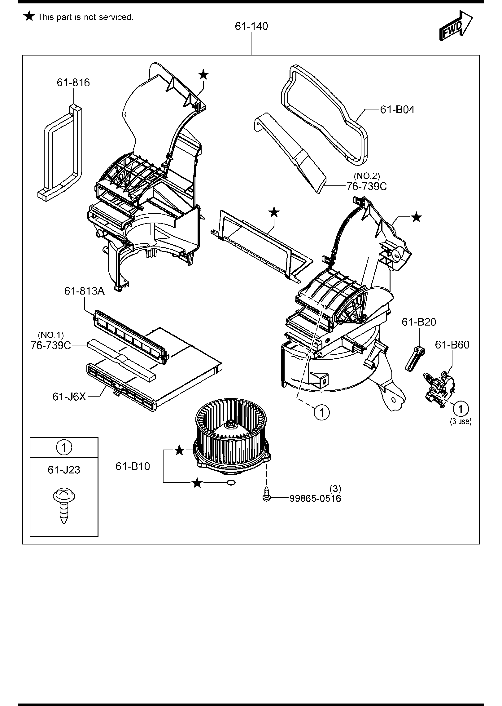 Diagram HEATER BLOWER COMPONENTS for your 2019 Mazda CX-9 2.5L AT 4WD GRAND TOUR 