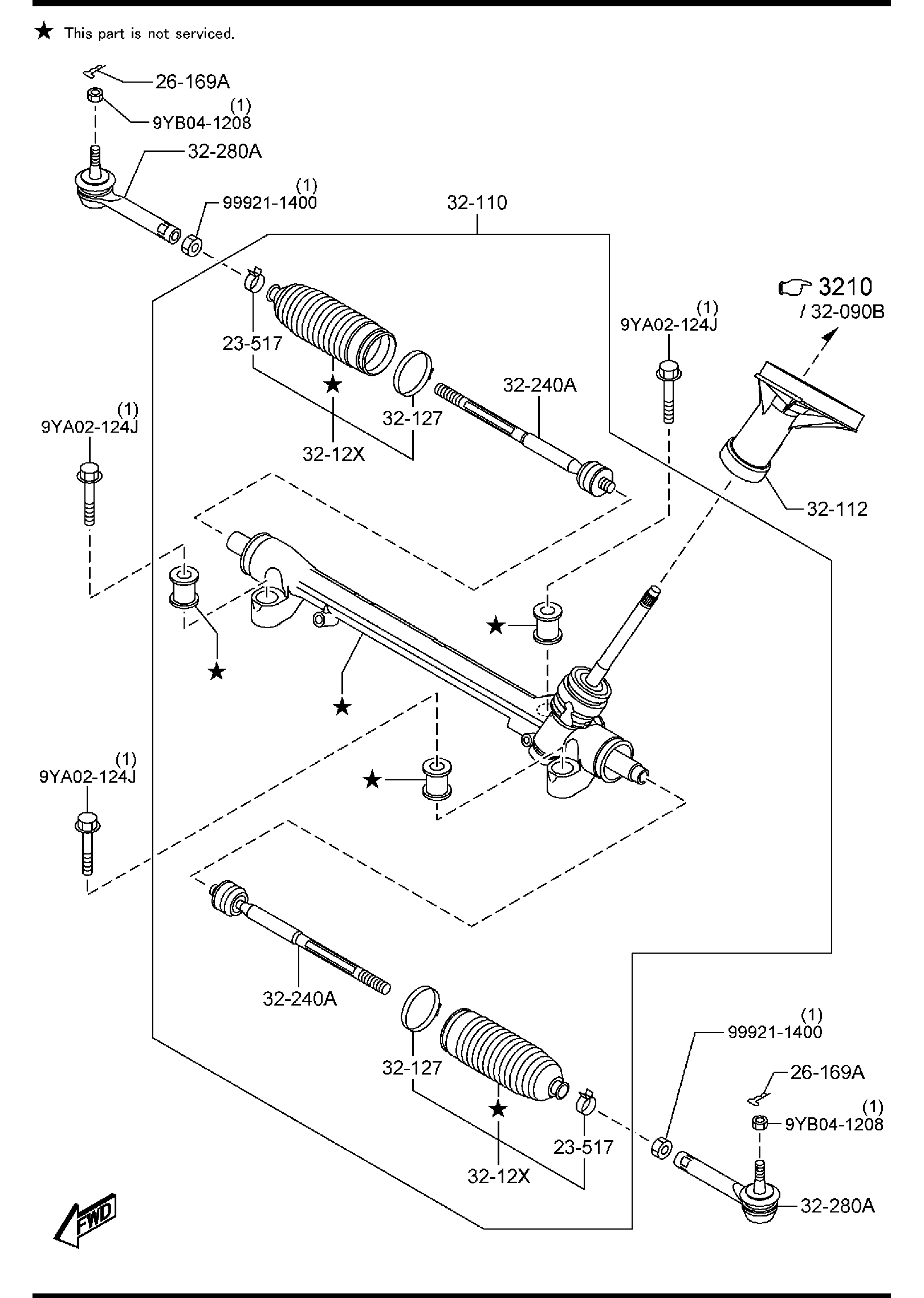 Diagram STEERING GEAR for your Mazda