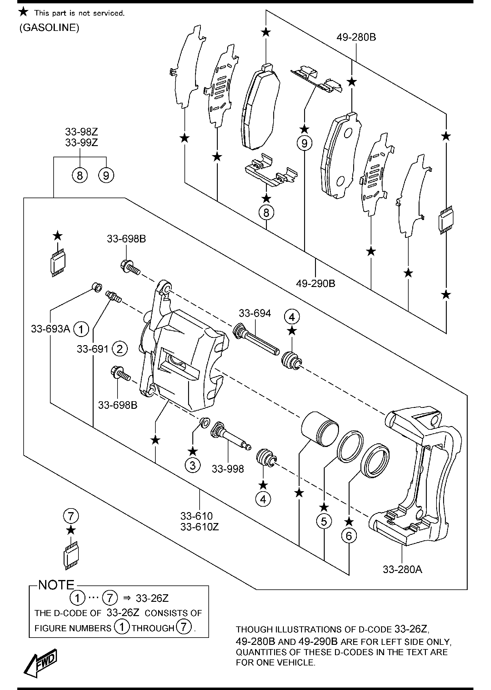 Diagram FRONT BRAKE MECHANISMS for your 2015 Mazda Mazda3 2.5L MT 2WD SEDAN SIGNATURE 