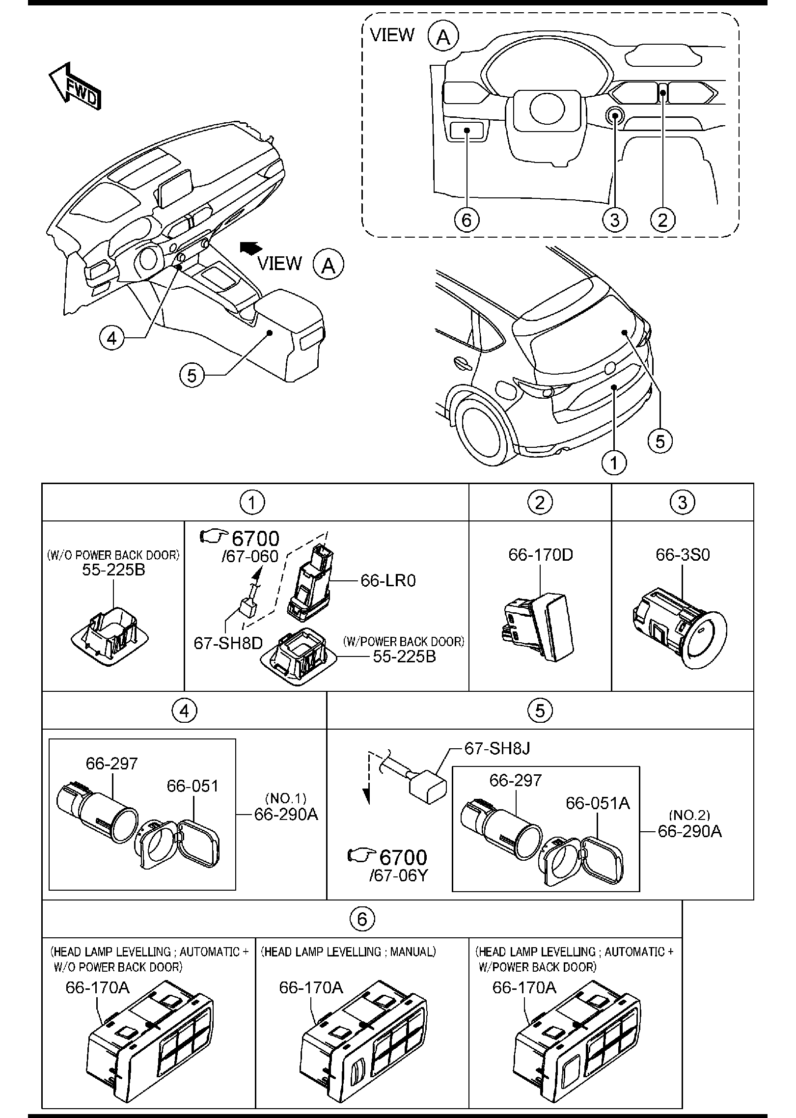 Diagram DASHBOARD SWITCHES for your 2014 Mazda Mazda2  HATCHBACK SPORT 