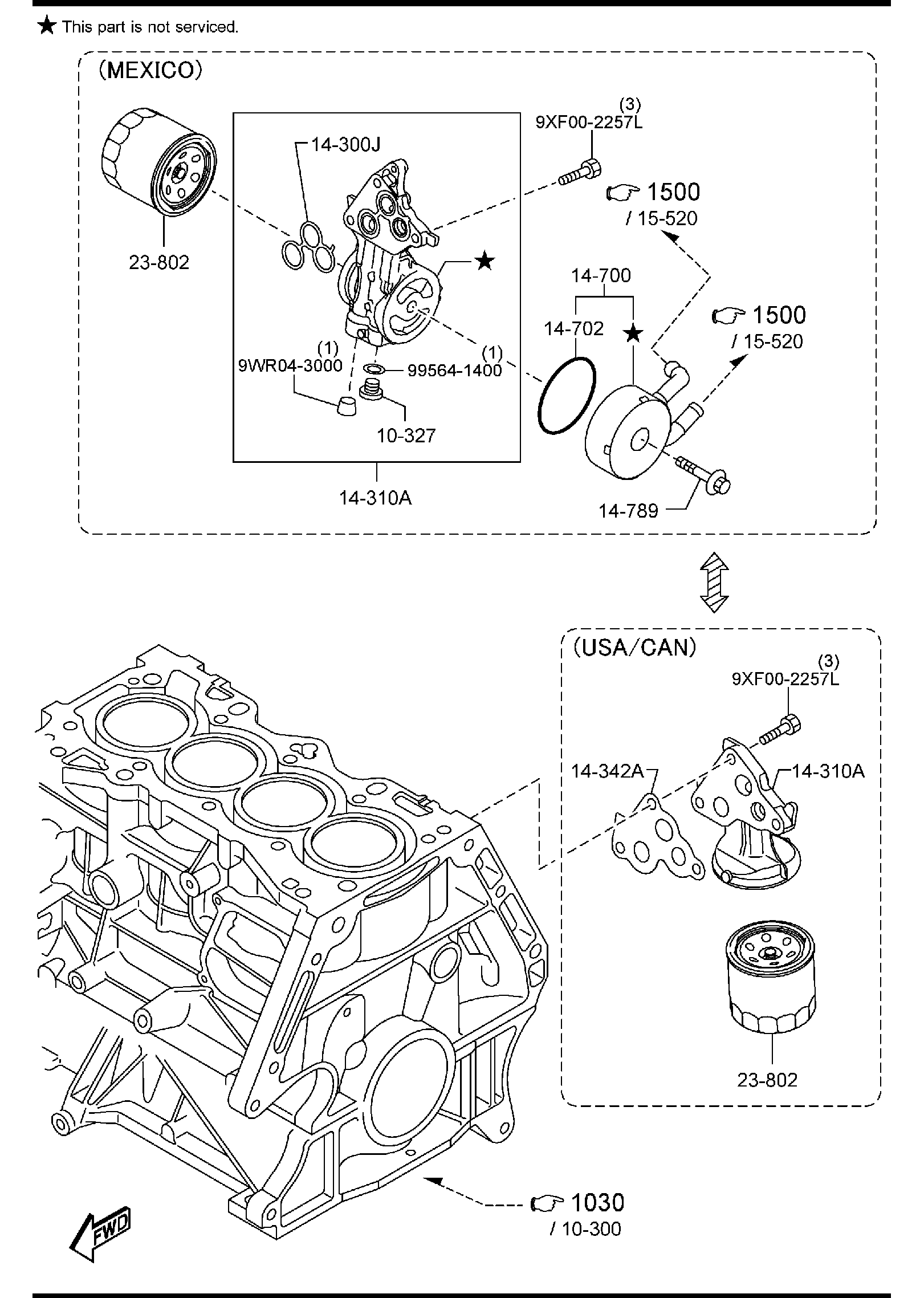 Diagram OIL PUMP & FILTER (GASOLINE)(2000CC) for your Mazda
