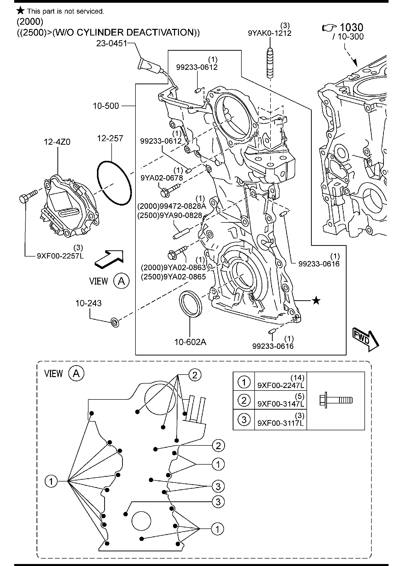 Diagram OIL PAN & TIMING COVER (GASOLINE) for your 2014 Mazda Mazda5  Sport 
