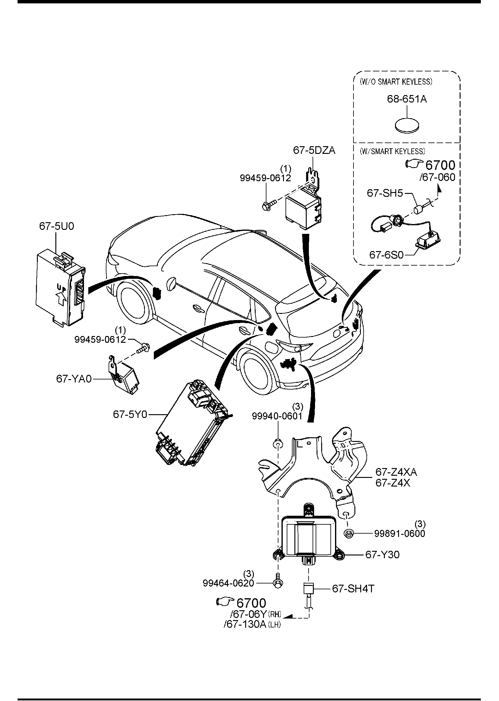 Diagram BODY RELAYS & UNIT for your 2019 Mazda CX-9 2.5L AT 4WD GRAND TOUR 