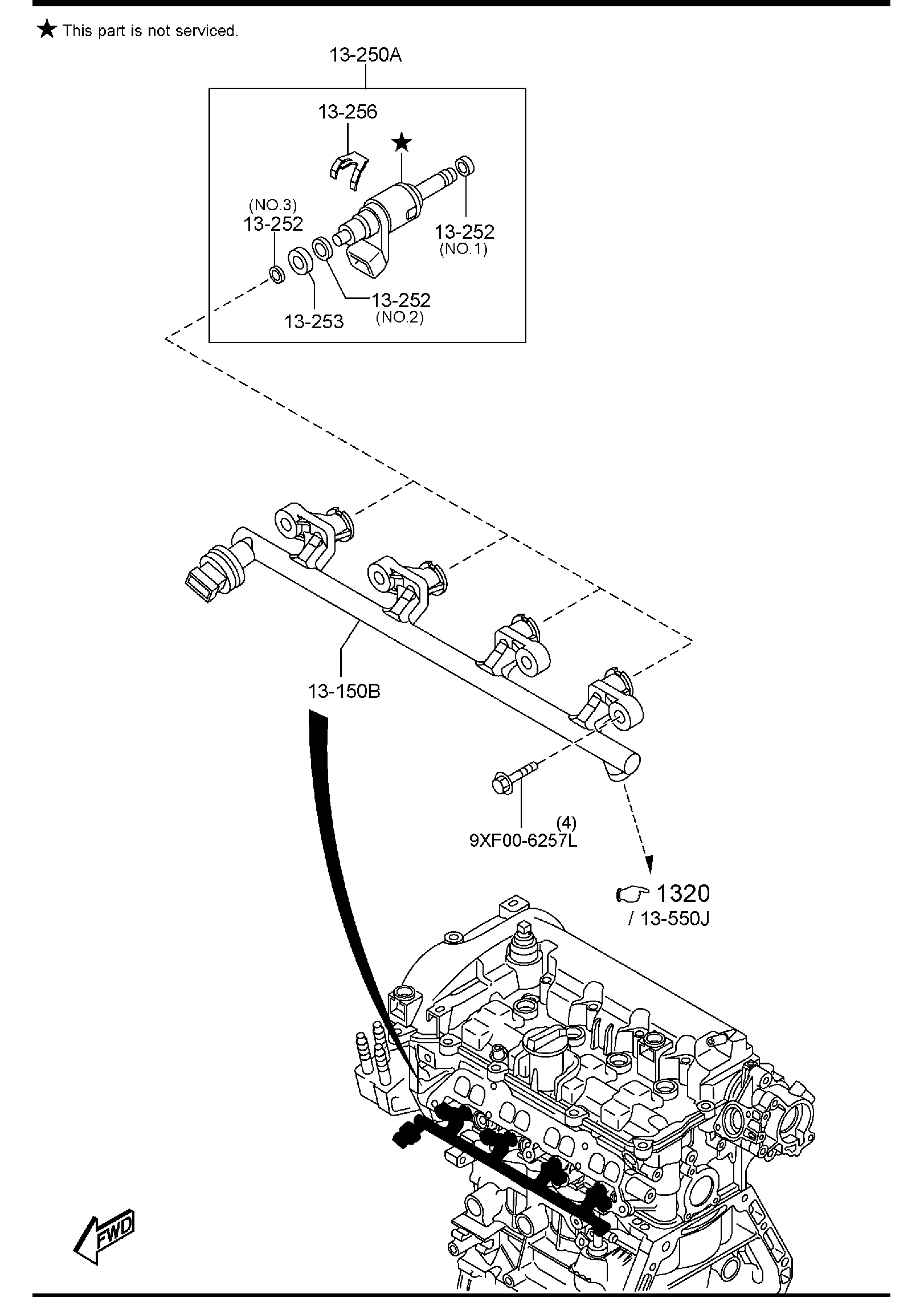 Diagram FUEL DISTRIBUTOR (GASOLINE) for your 2024 Mazda CX-30   