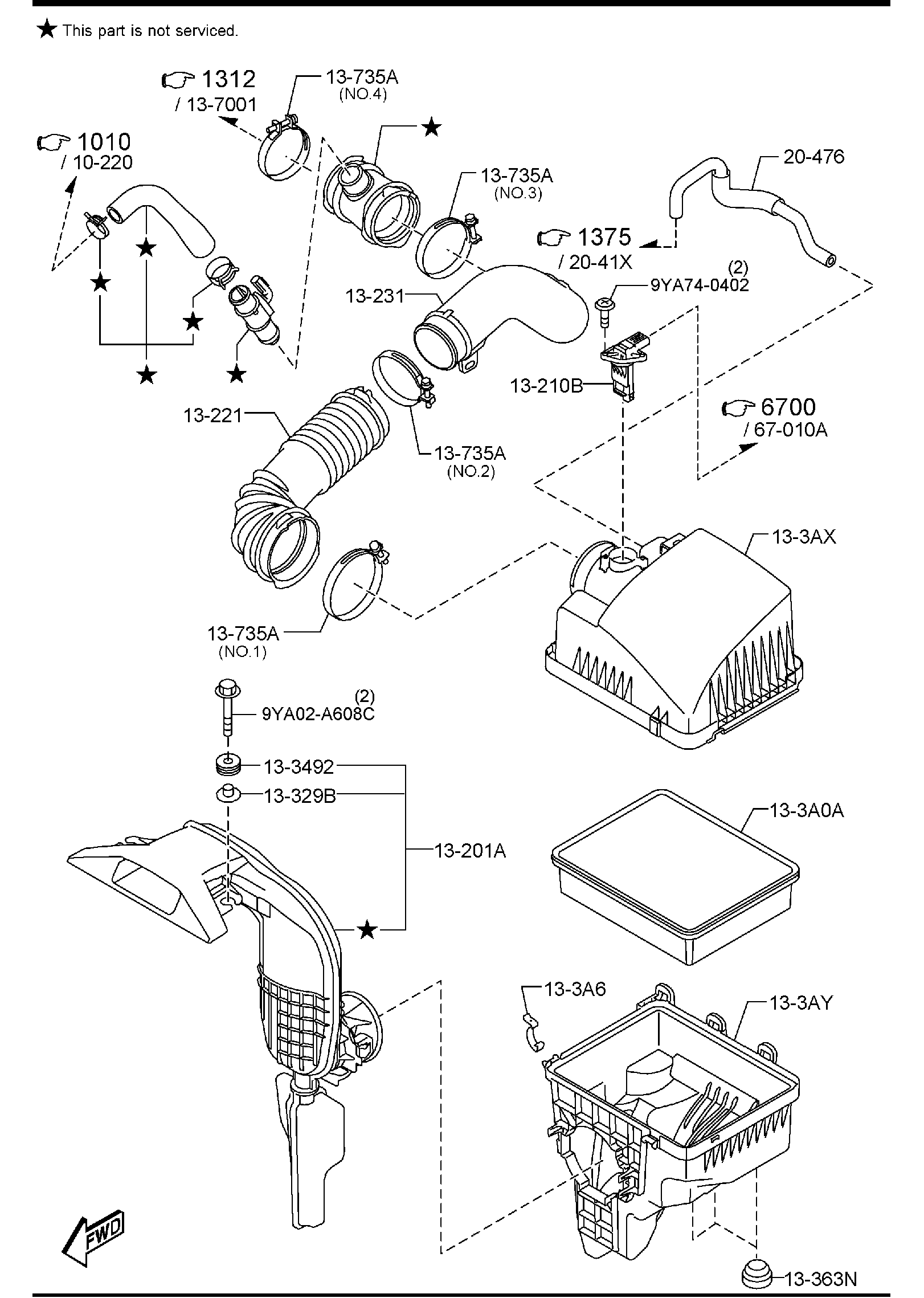 Diagram AIR CLEANER (DIESEL) for your 2023 Mazda CX-30   
