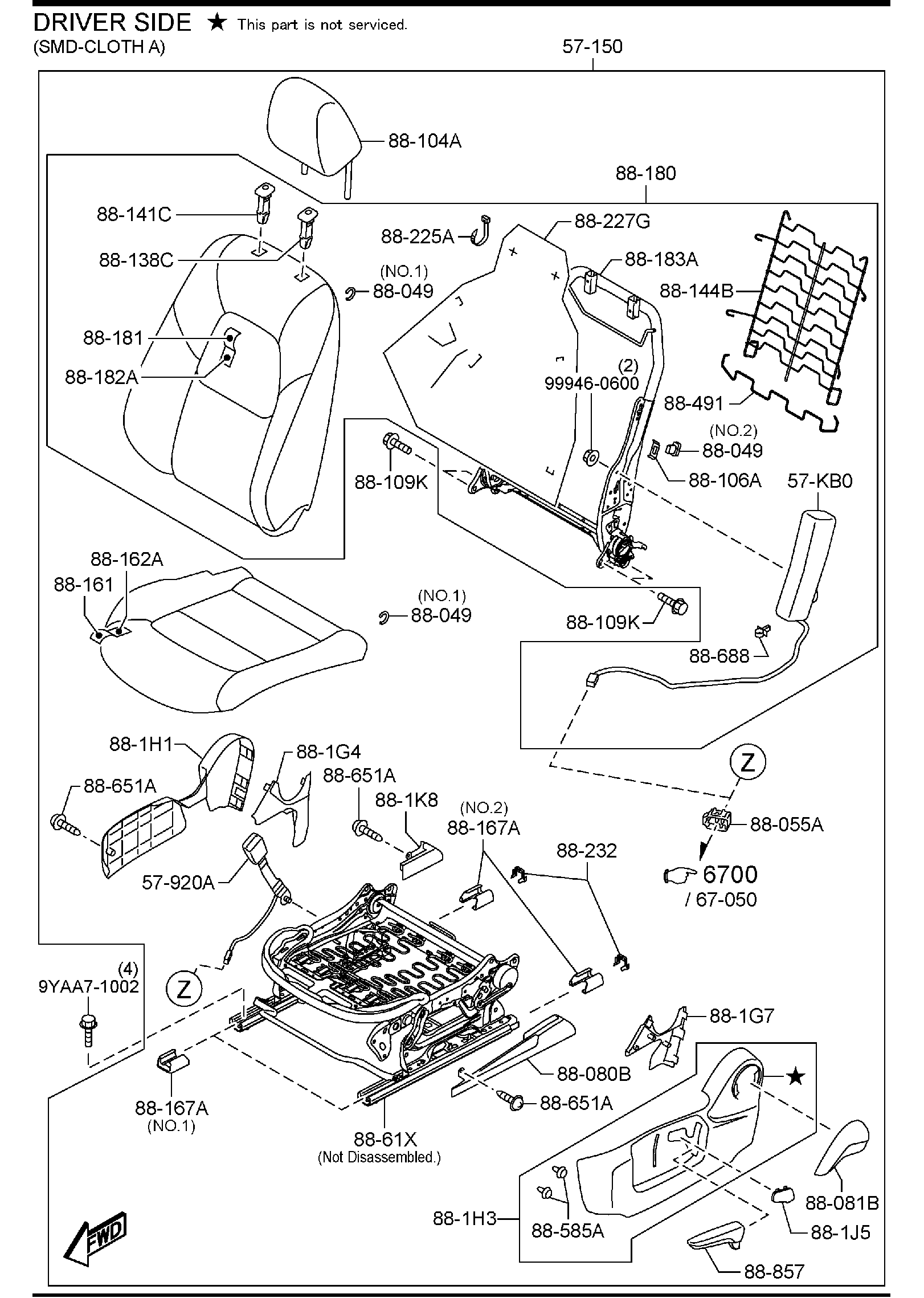 Diagram FRONT SEATS (MEXICO) for your 2011 Mazda MX-5 Miata   