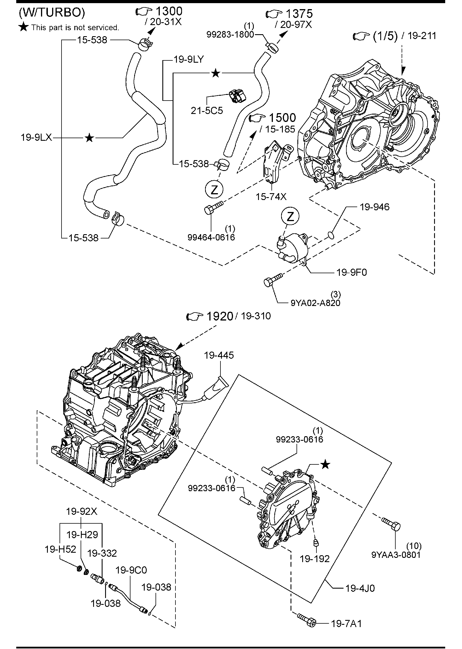 Diagram AUTOMATIC TRANSMISSION TORQUE CONVERTER, OIL PUMP & PIPINGS for your Mazda