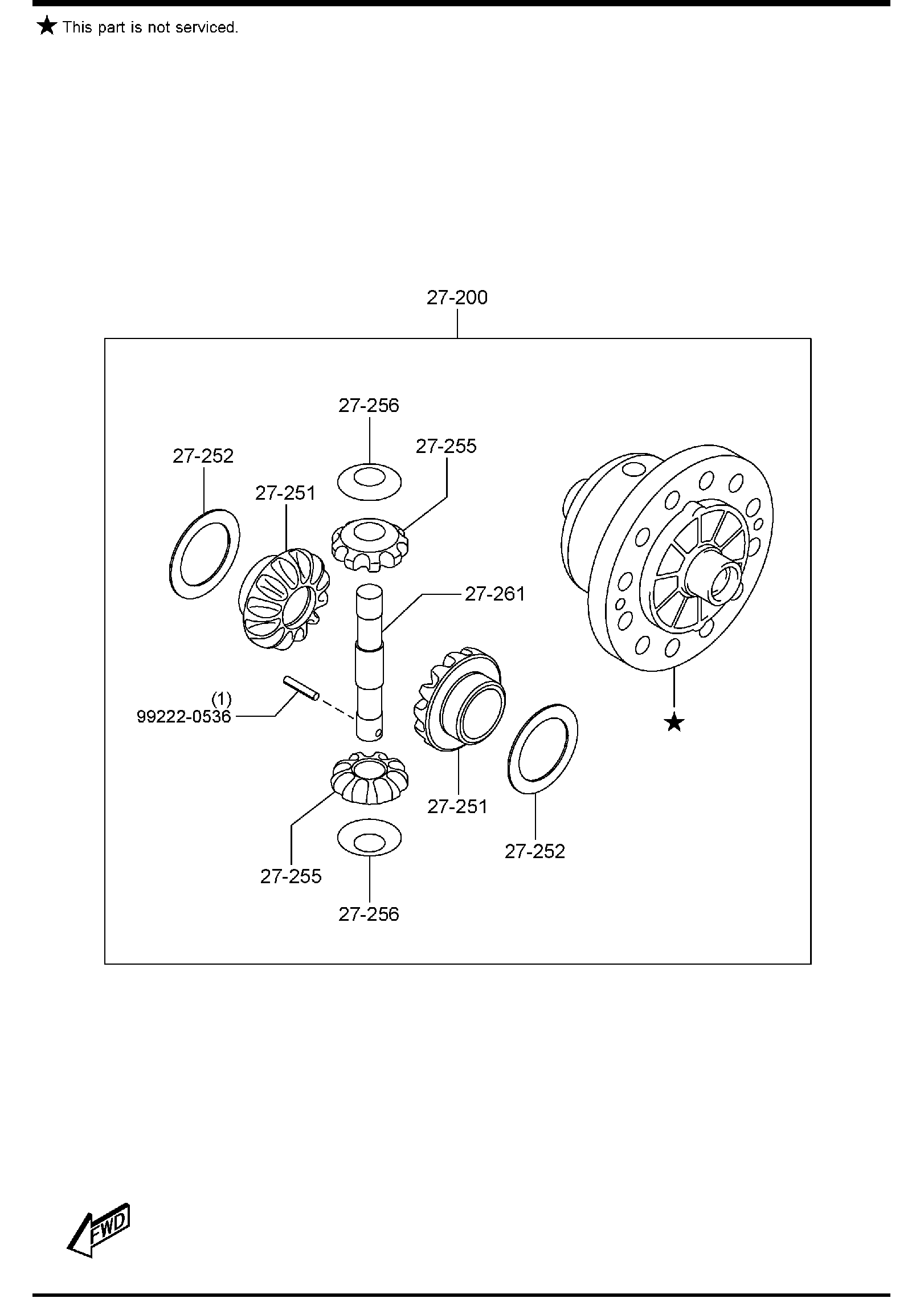 Diagram FRONT DIFFERENTIALS (2WD)(MT) for your Mazda