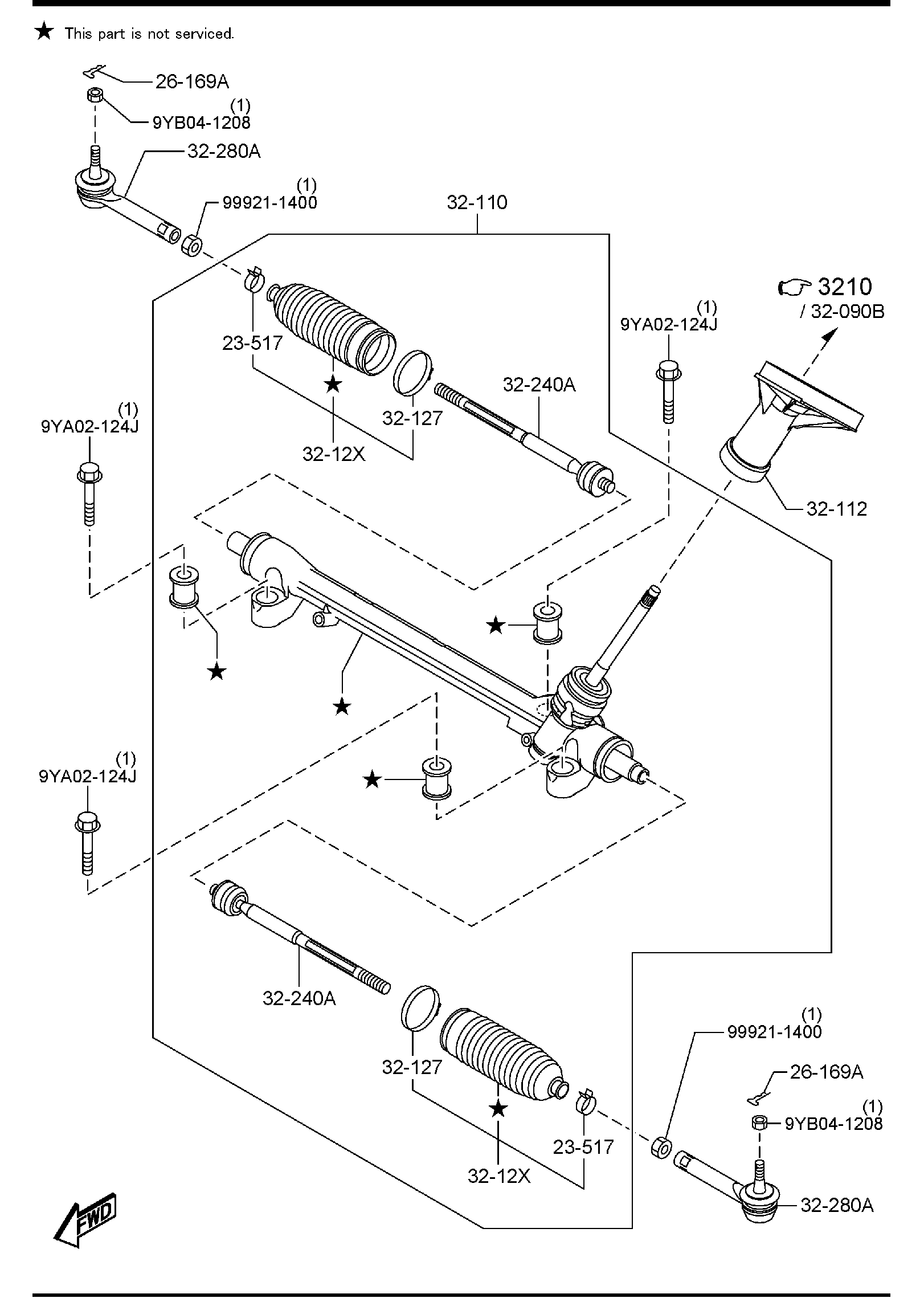 Diagram STEERING GEAR for your Mazda