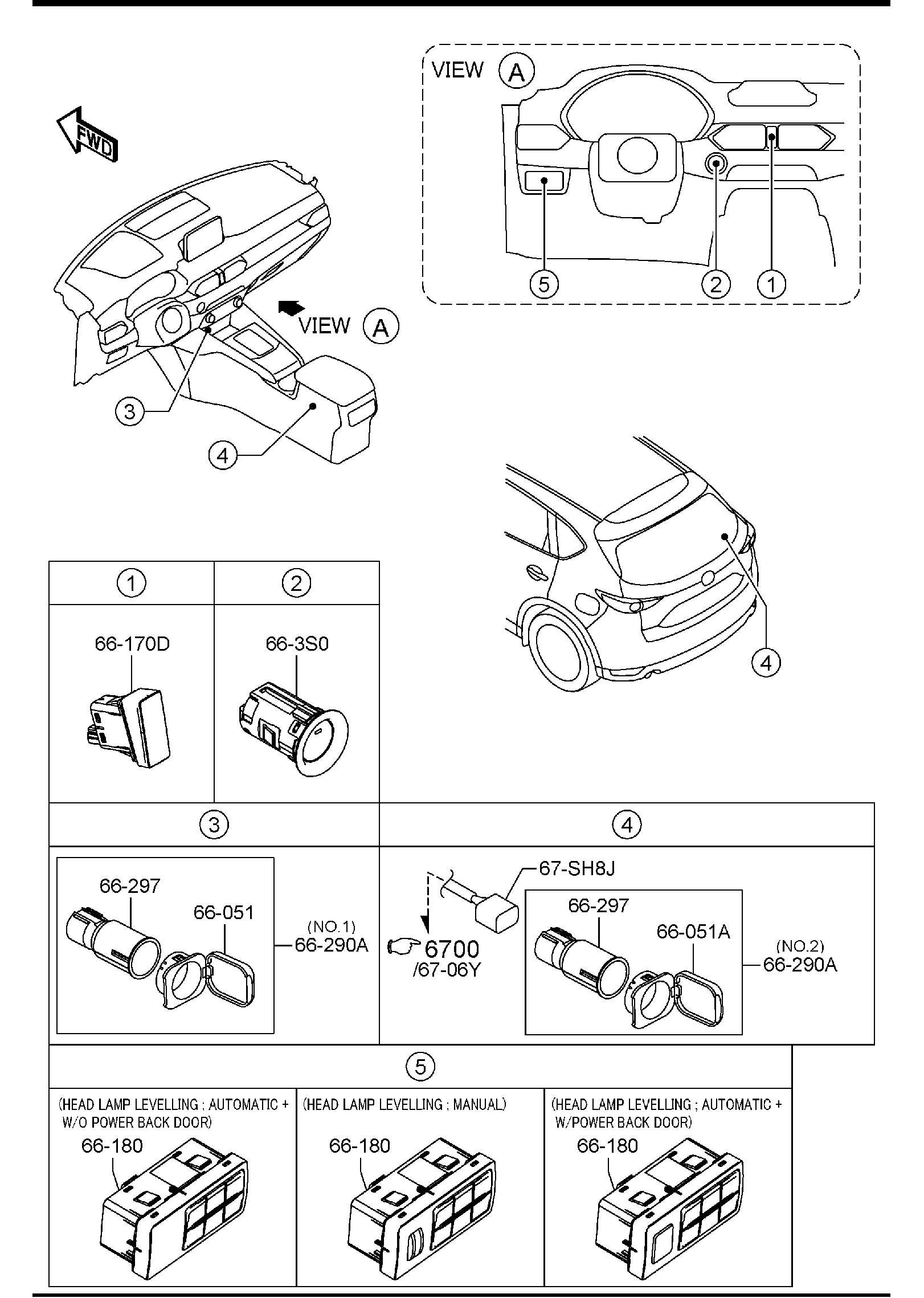 Diagram DASHBOARD SWITCHES for your 2014 Mazda Mazda2  HATCHBACK SPORT 