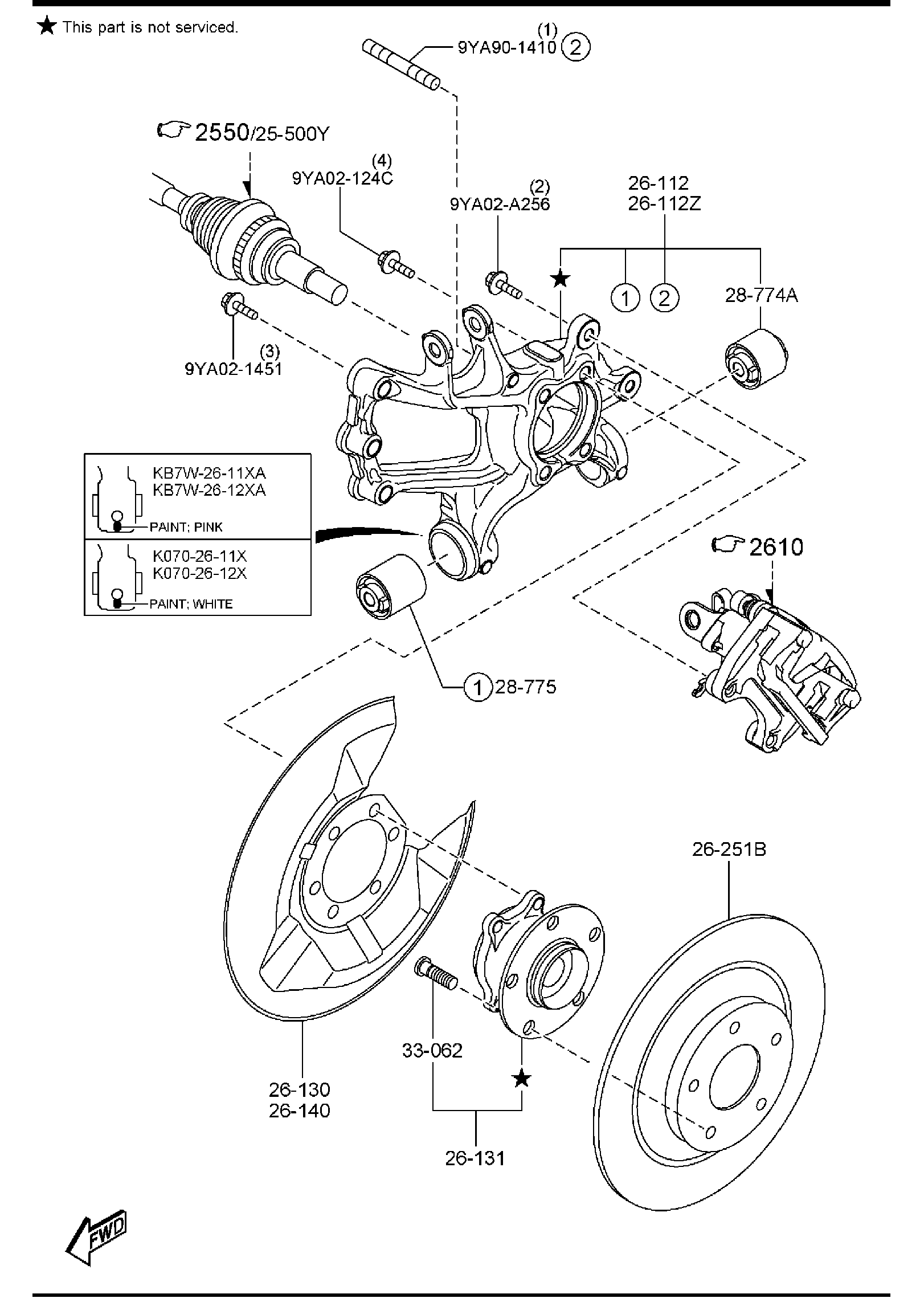 Diagram REAR AXLE (2WD) for your 2017 Mazda CX-5 2.5L AT 4WD Grand Select 