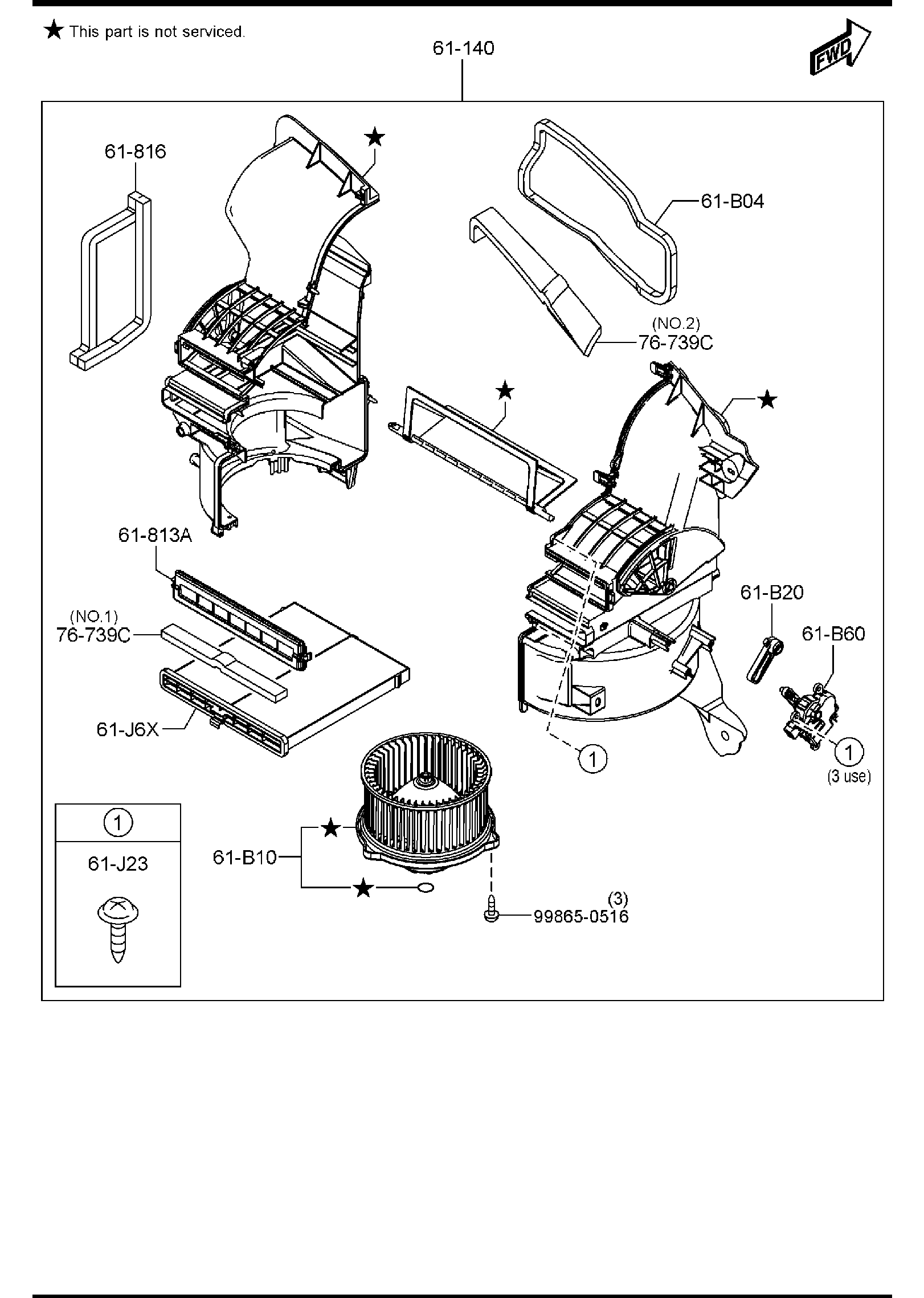 Diagram HEATER BLOWER COMPONENTS for your 2019 Mazda CX-9 2.5L AT 4WD GRAND TOUR 
