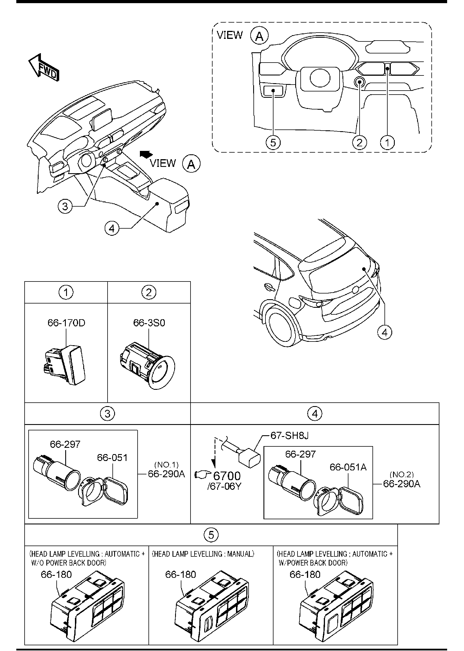 Diagram DASHBOARD SWITCHES for your 2014 Mazda Mazda2  HATCHBACK SPORT 