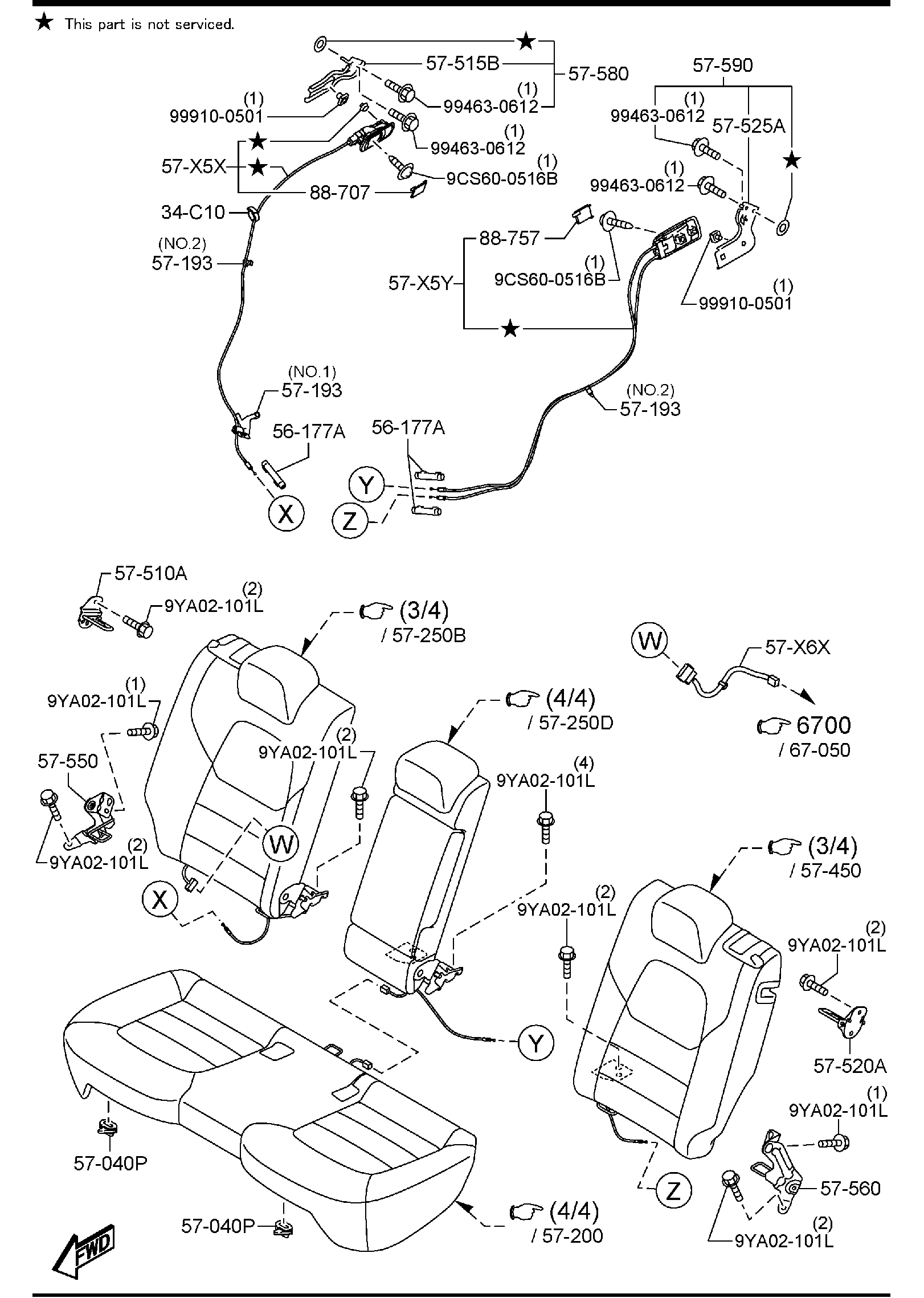 Diagram REAR SEATS (MEXICO) for your Mazda