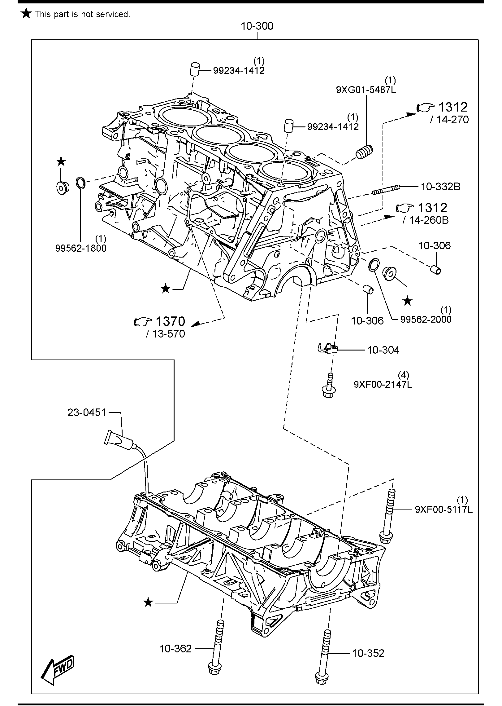 Diagram CYLINDER BLOCK (W/TURBO) for your 2021 Mazda CX-5  GT RESERVE 