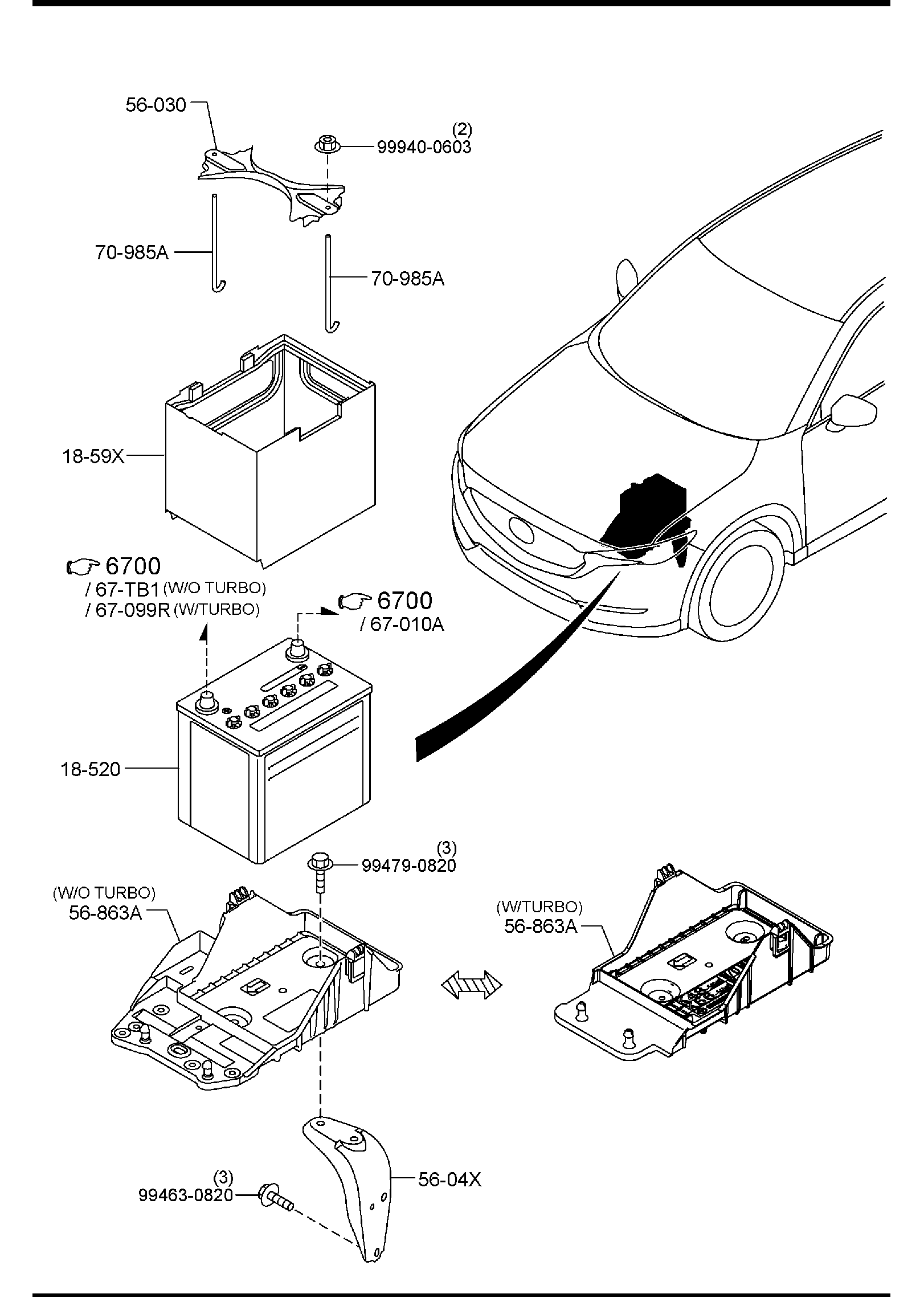 Diagram BATTERY (GASOLINE) for your 2021 Mazda CX-5 2.5L AT 4WD Carbon 