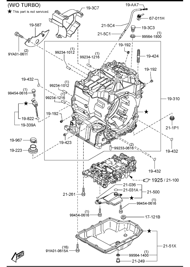 Diagram AUTOMATIC TRANSMISSION CASE & MAIN CONTROL SYSTEM (GASOLINE) for your 2021 Mazda CX-5 2.5L AT 2WD GRAND TOUR 
