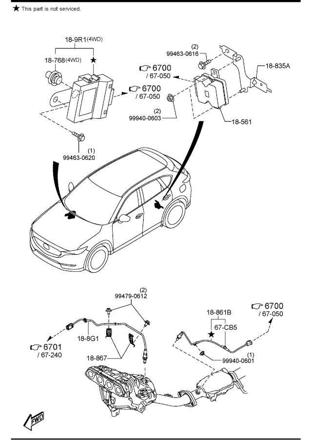 Diagram ENGINE SWITCHES & RELAYS (W/O TURBO) for your 2015 Mazda MX-5 Miata   