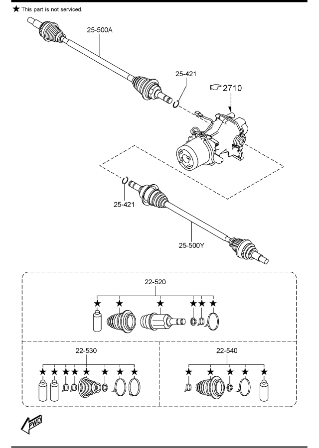 Diagram REAR DRIVE SHAFT (4WD) for your 2022 Mazda CX-5  S PREFERRED 