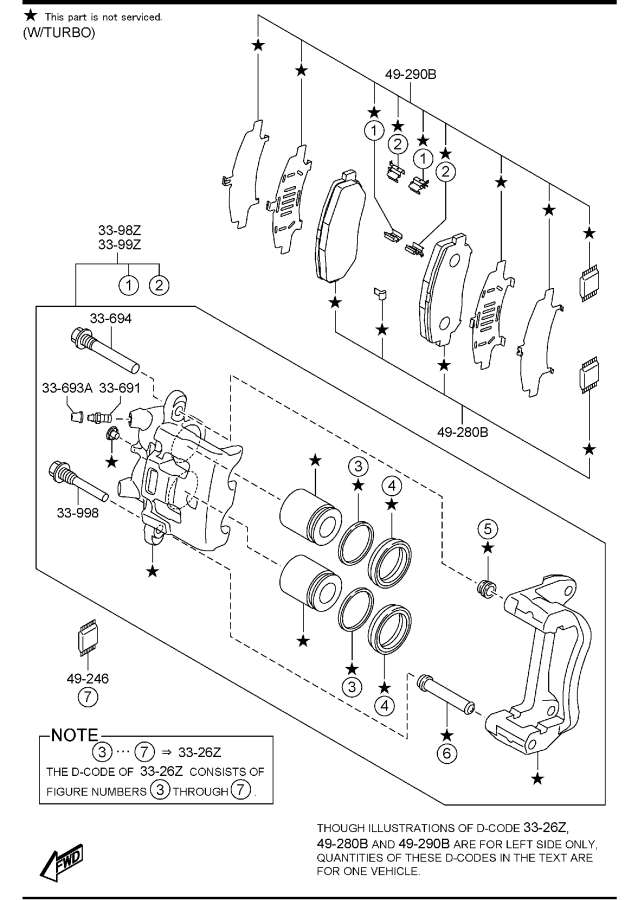 Diagram FRONT BRAKE MECHANISMS for your Mazda CX-5  