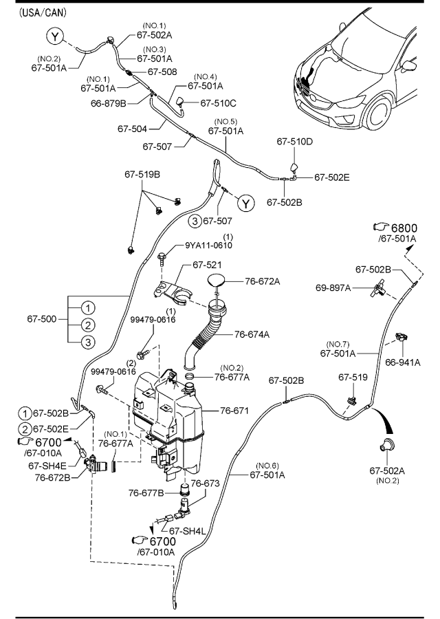 Diagram WINDSHIELD WASHER for your Mazda CX-5  