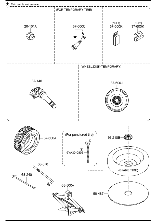 Diagram TIRES & JACK (USA/CAN) for your 2017 Mazda CX-5   