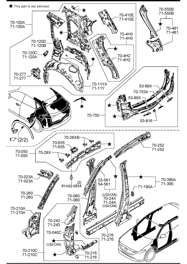 Diagram SIDE PANELS for your Mazda CX-5  