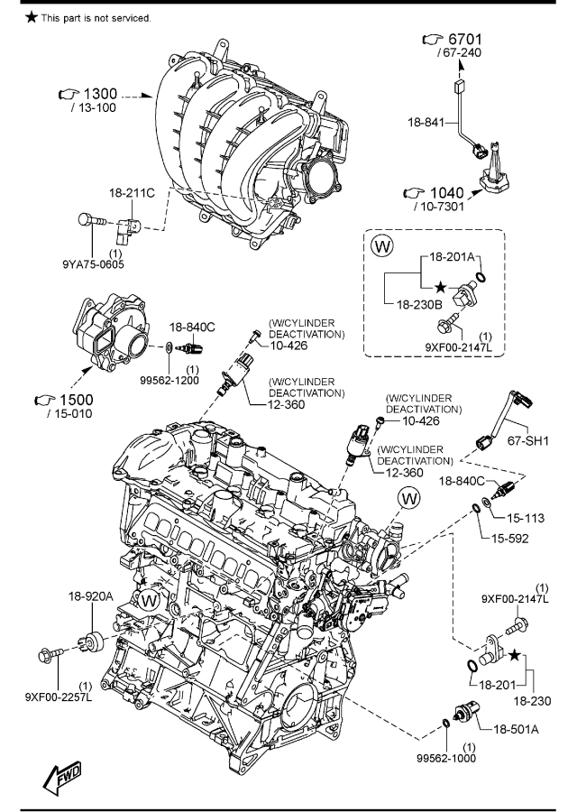 Diagram ENGINE SWITCHES & RELAYS (W/O TURBO) for your 2011 Mazda MX-5 Miata 2.0L MT W/RETRACTABLE HARD TOP P TOURING 