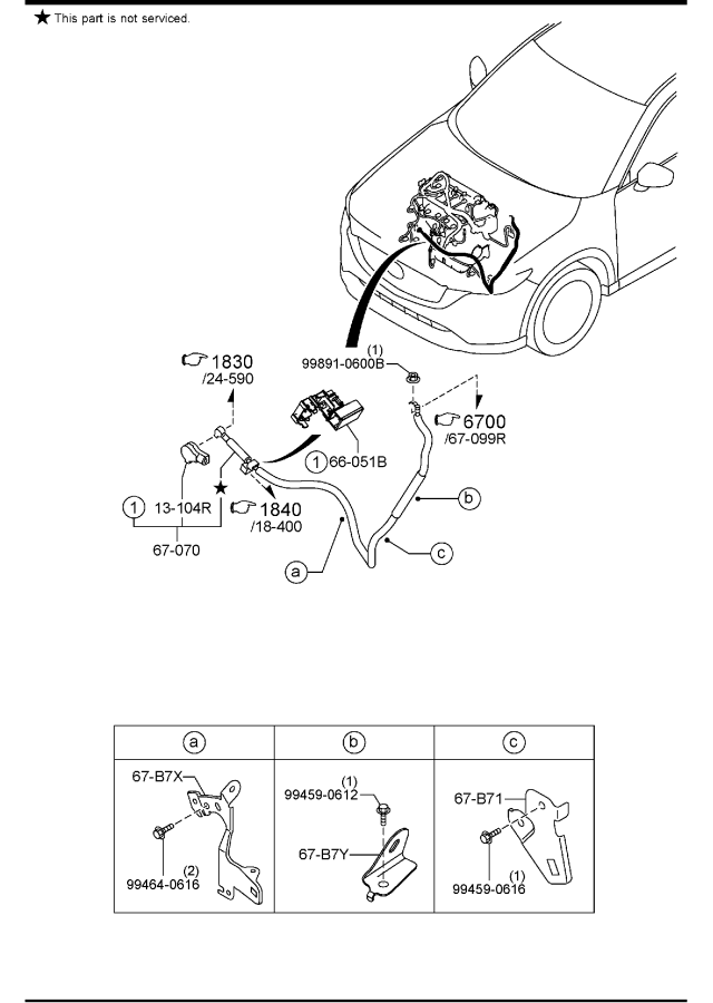 Diagram ENGINE & TRANSMISSION WIRING HARNESSES (W/O TURBO) for your Mazda