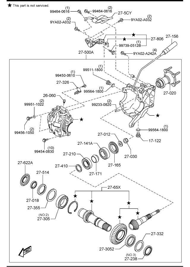 Diagram FRONT DIFFERENTIALS (4WD) for your 2017 Mazda CX-5  GRAND TOUR 