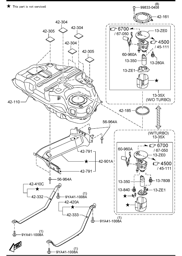 Diagram FUEL TANK (2WD) for your 2018 Mazda CX-5   