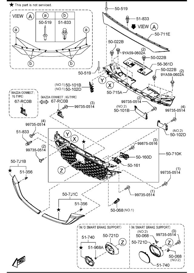 Diagram RADIATOR GRILLE for your 2022 Mazda CX-9   