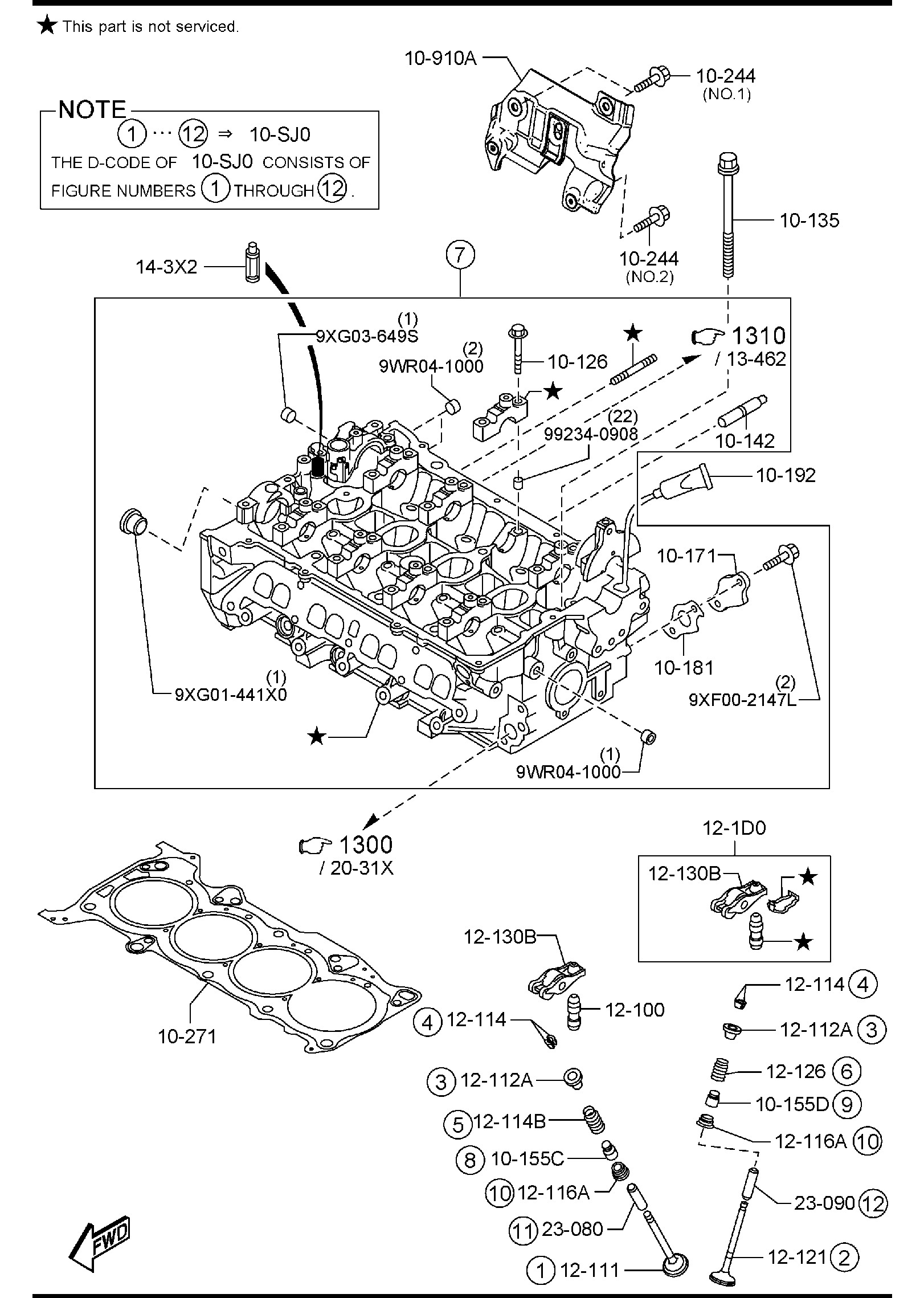 Diagram CYLINDER HEAD & COVER (W/TURBO) for your 2005 Mazda Tribute   