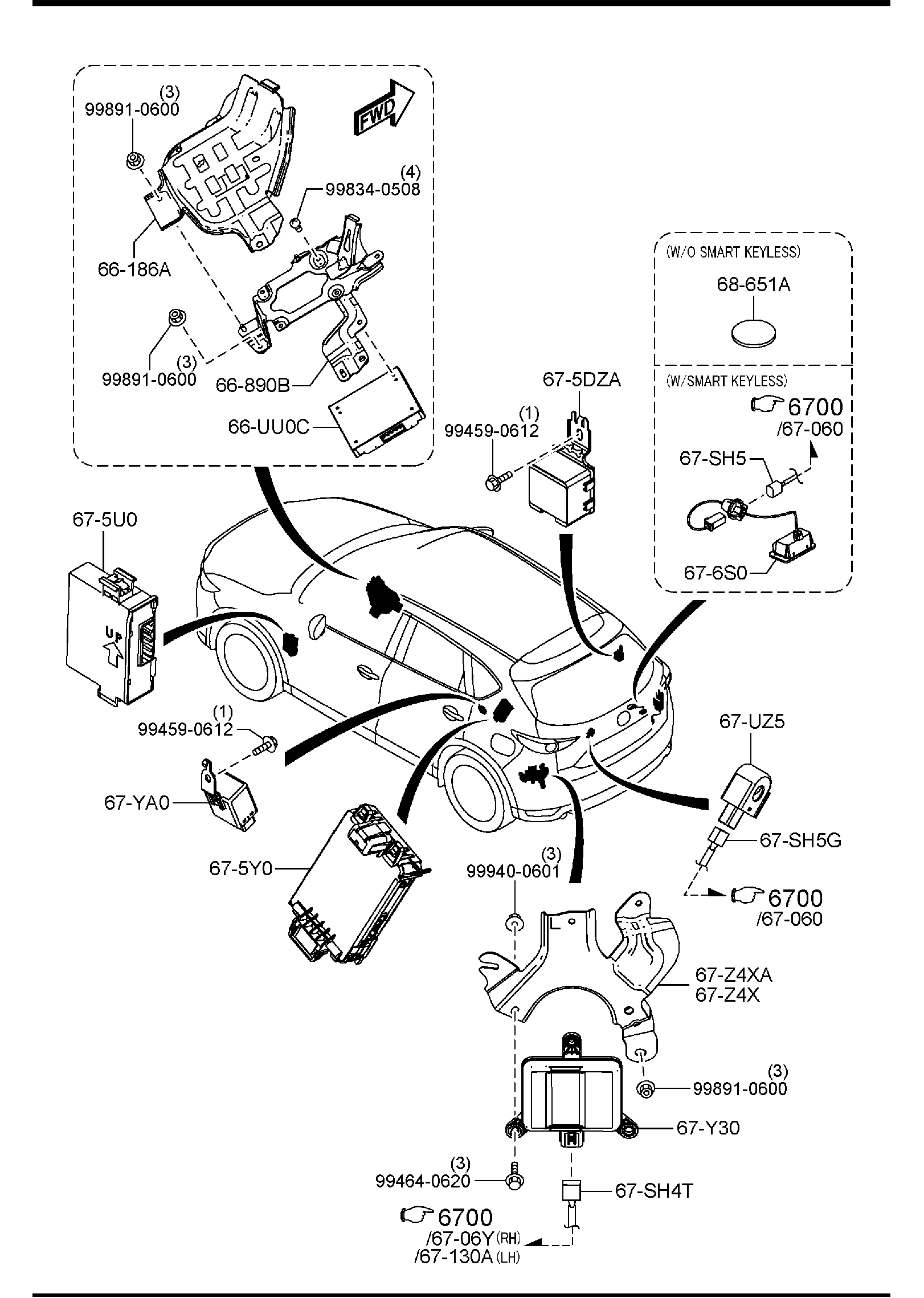 Diagram BODY RELAYS & UNIT for your 2019 Mazda CX-9 2.5L AT 4WD GRAND TOUR 