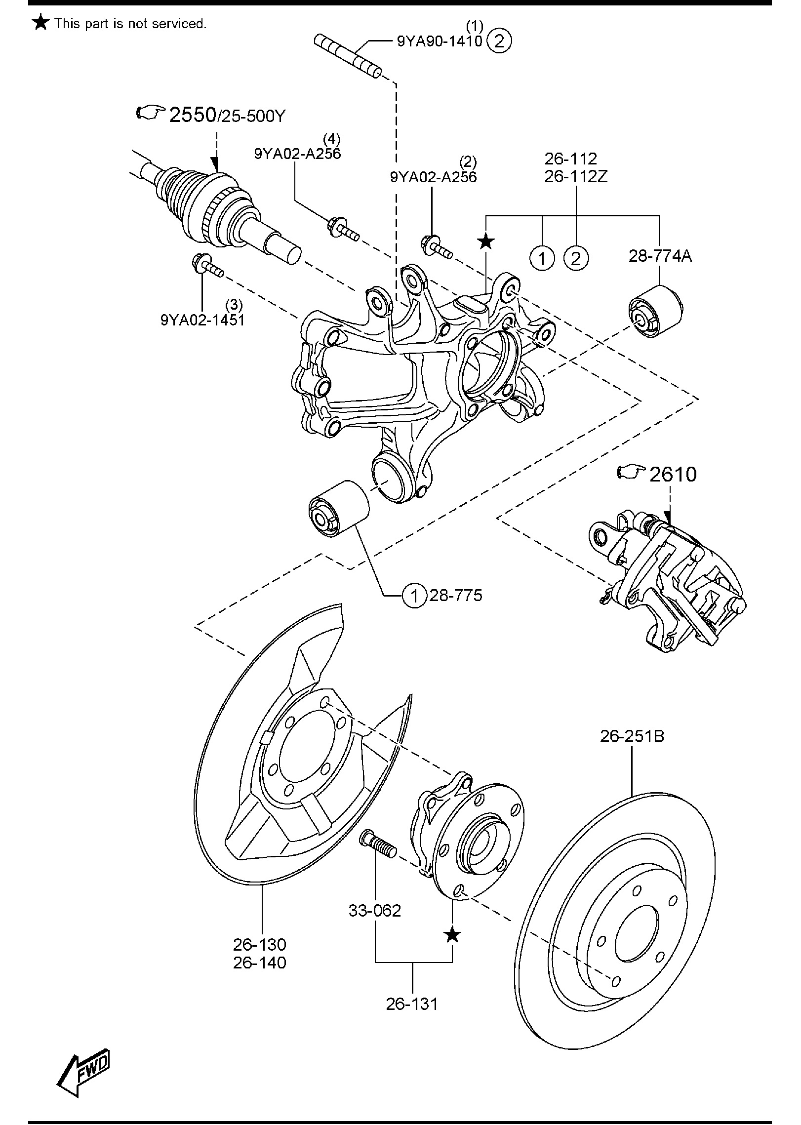 Diagram REAR AXLE (2WD) for your 2017 Mazda CX-5  GRAND TOUR 