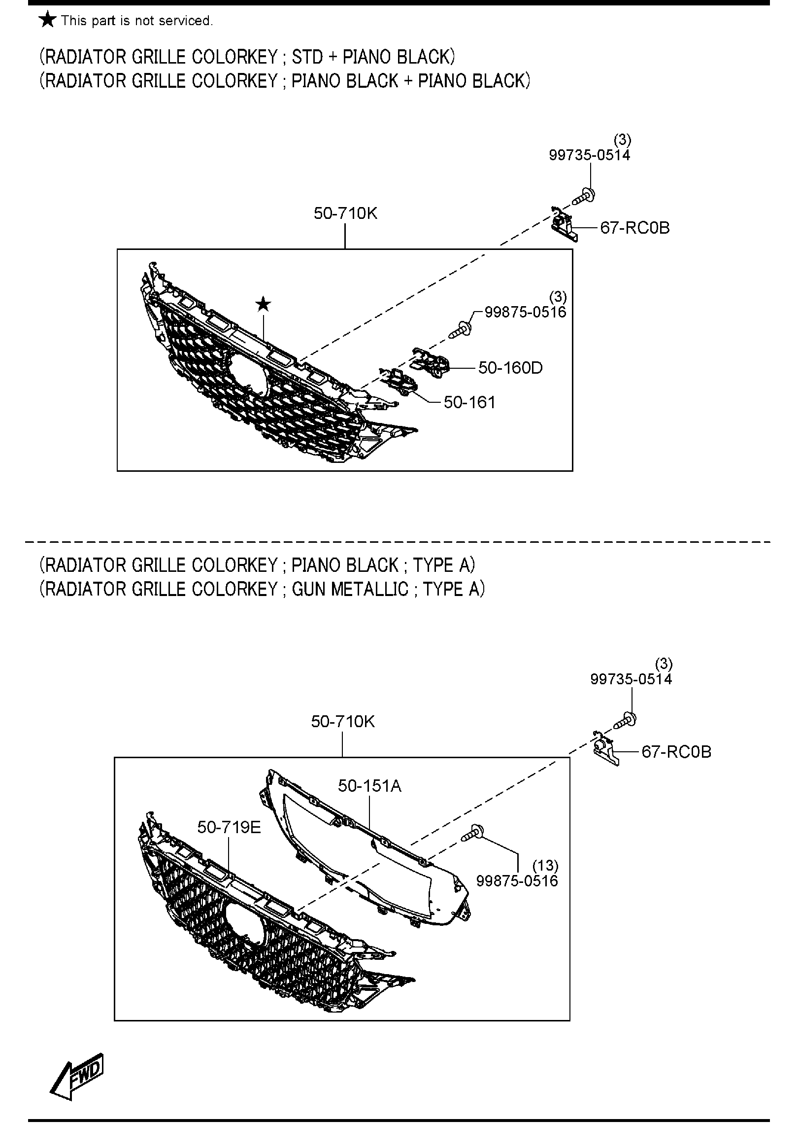 Diagram RADIATOR GRILLE for your 2022 Mazda CX-9   