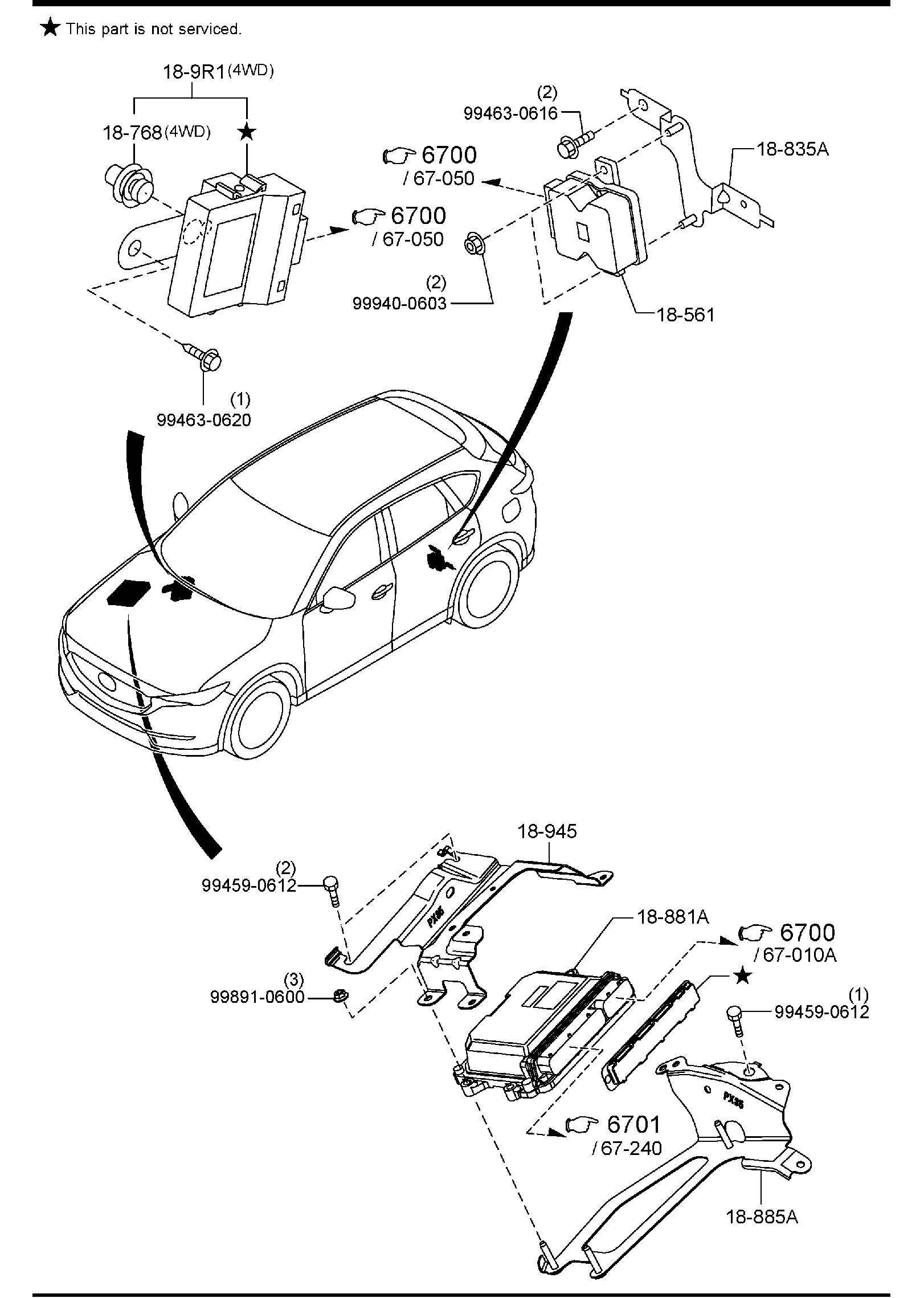 Diagram ENGINE SWITCHES & RELAYS (W/TURBO) for your 2013 Mazda