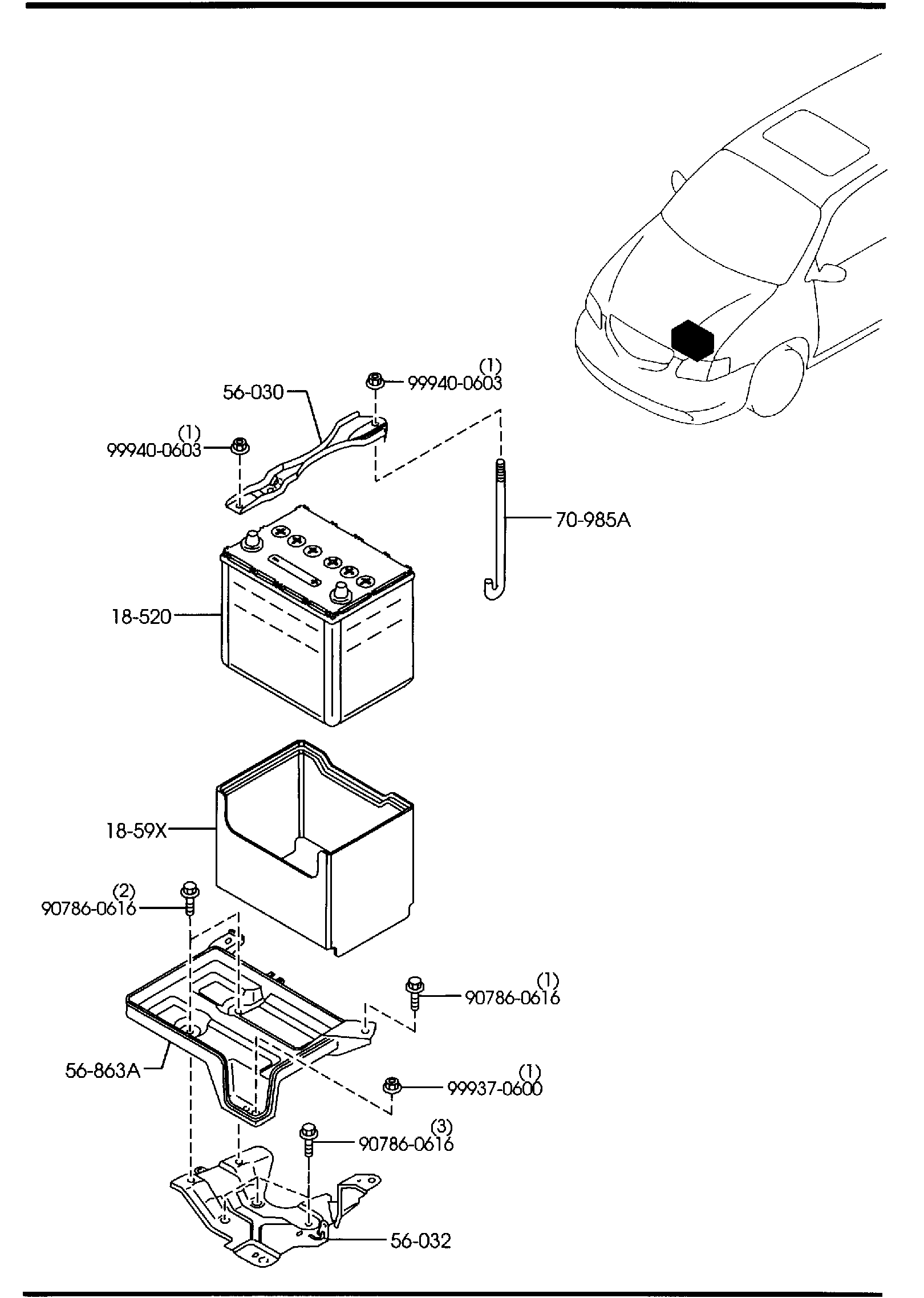 Diagram BATTERY for your Mazda