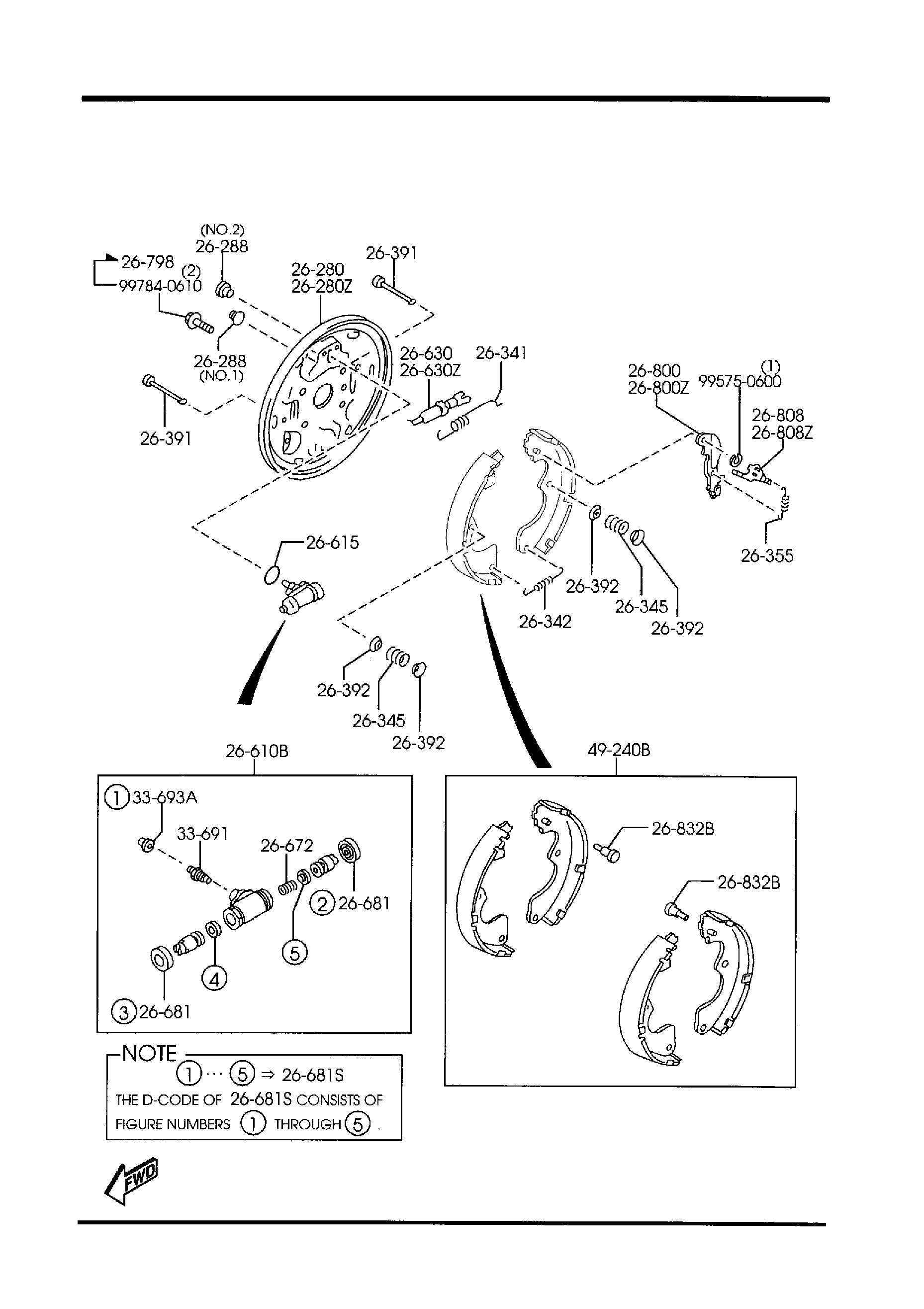 Full size assembly image of REAR BRAKE MECHANISMS (1/1)