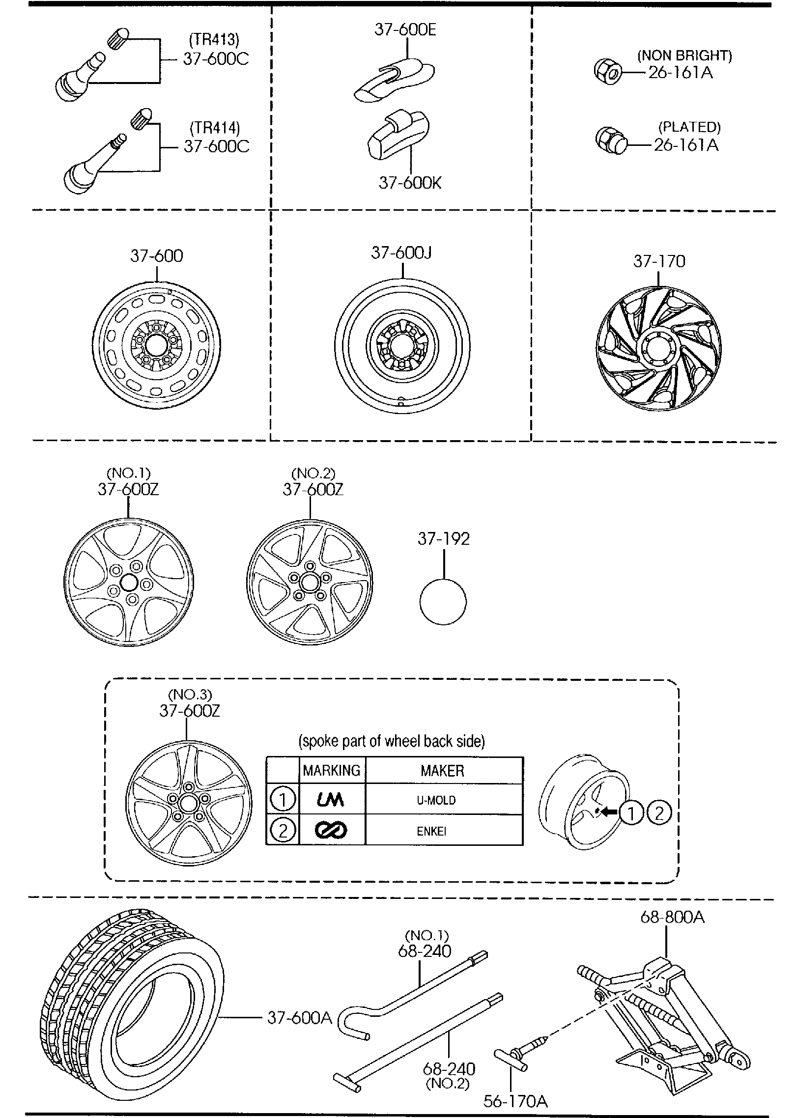 Diagram TIRES & JACK for your 2015 Mazda MX-5 Miata   