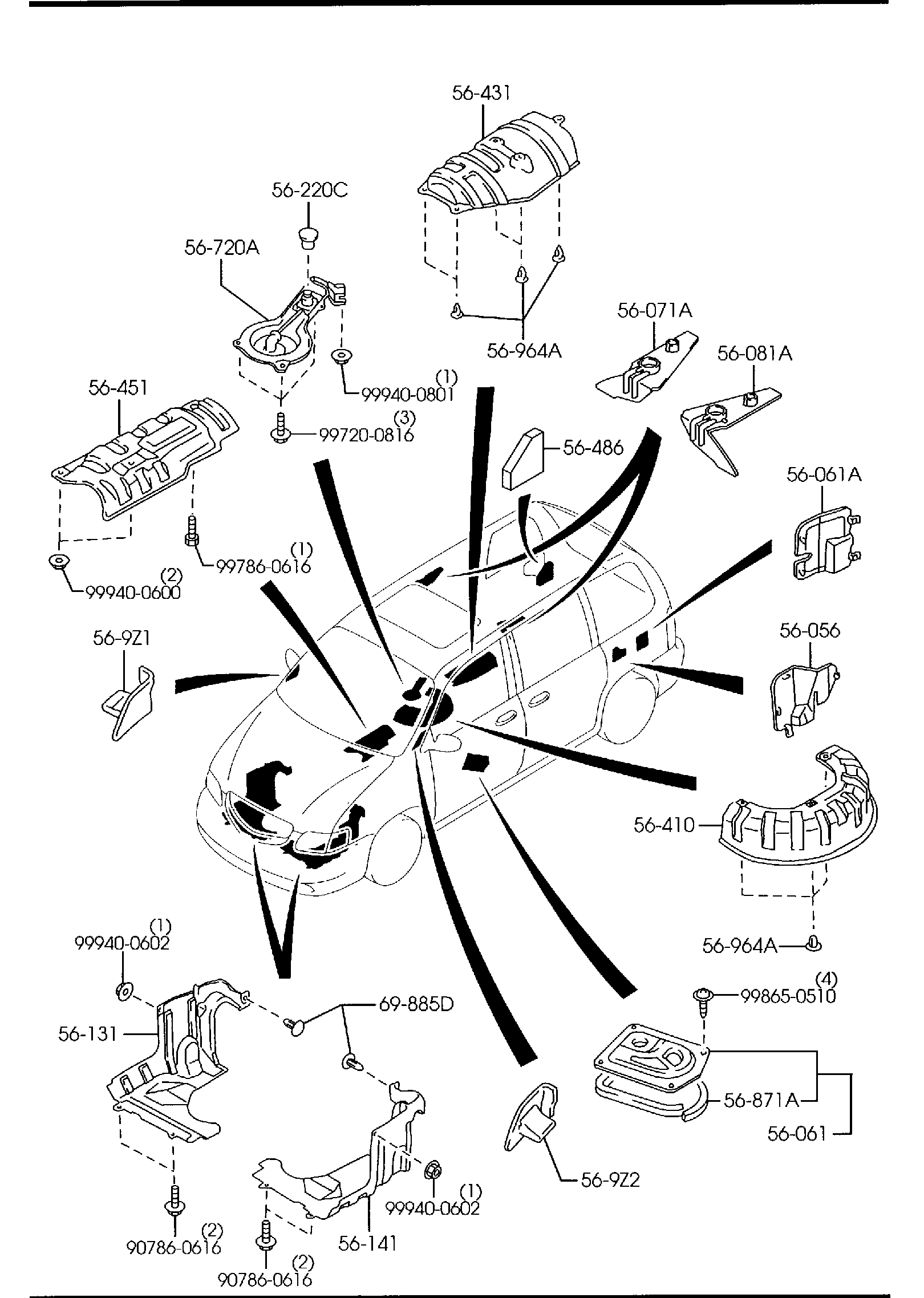 Diagram FLOOR ATTACHMENTS for your 2015 Mazda Mazda3   