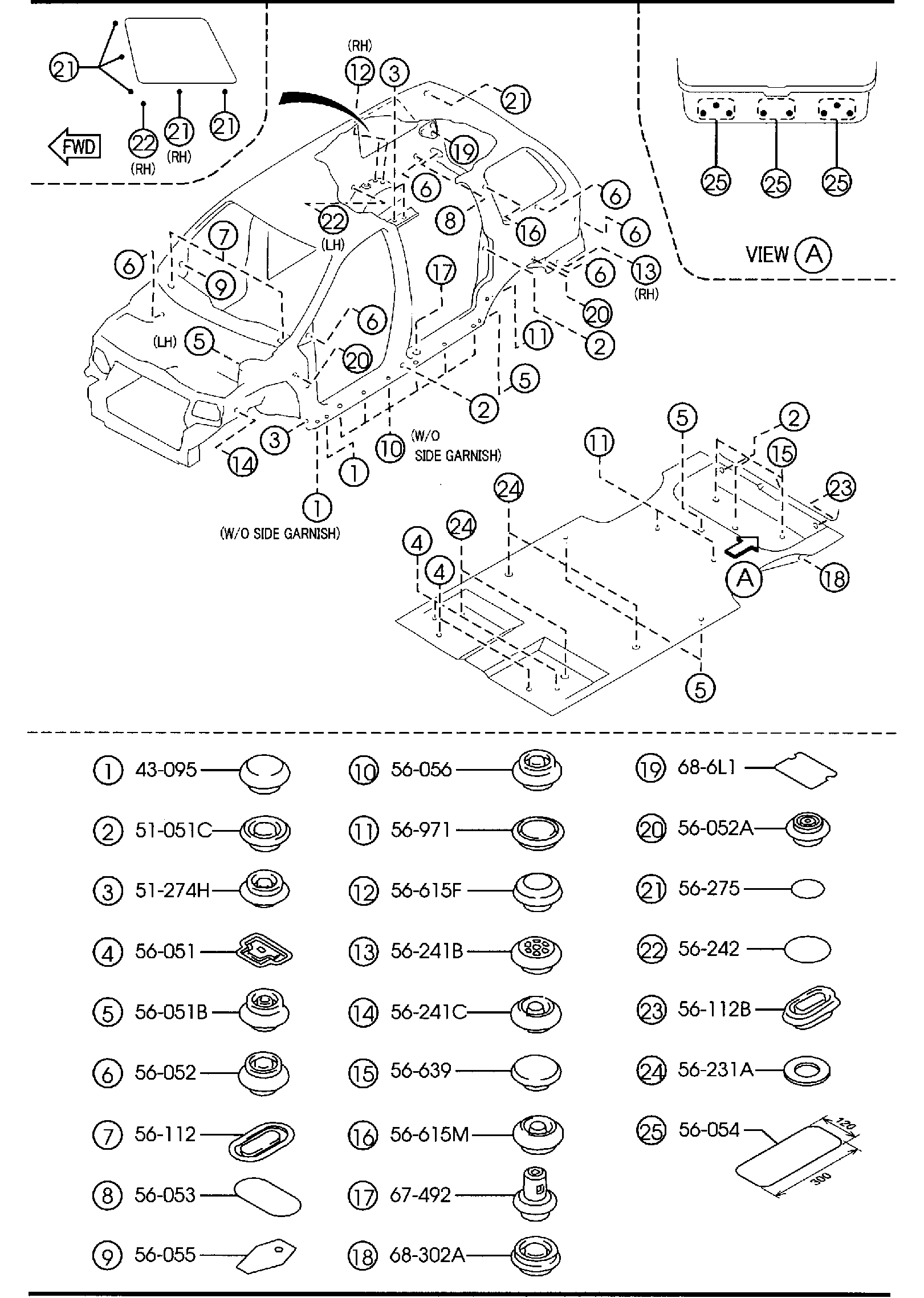 Diagram FLOOR ATTACHMENTS (HOLE COVERS) for your 2015 Mazda Mazda3   